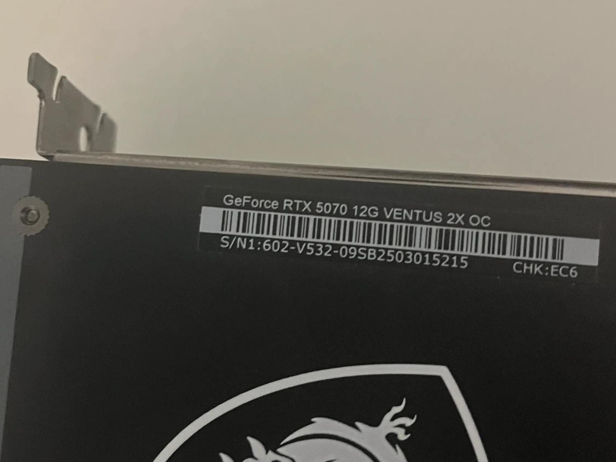 MSI GeForce RTX 5070 12G VENTUS 2X OC