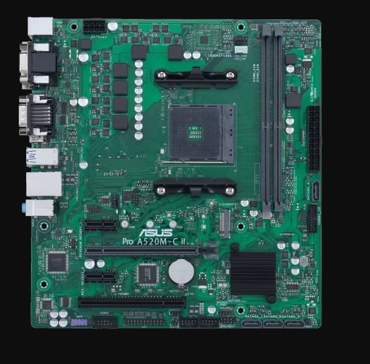 ASUS PRO A520M-C II AMD A520 AM4 DDR4 MicroATX Desktop Motherboard