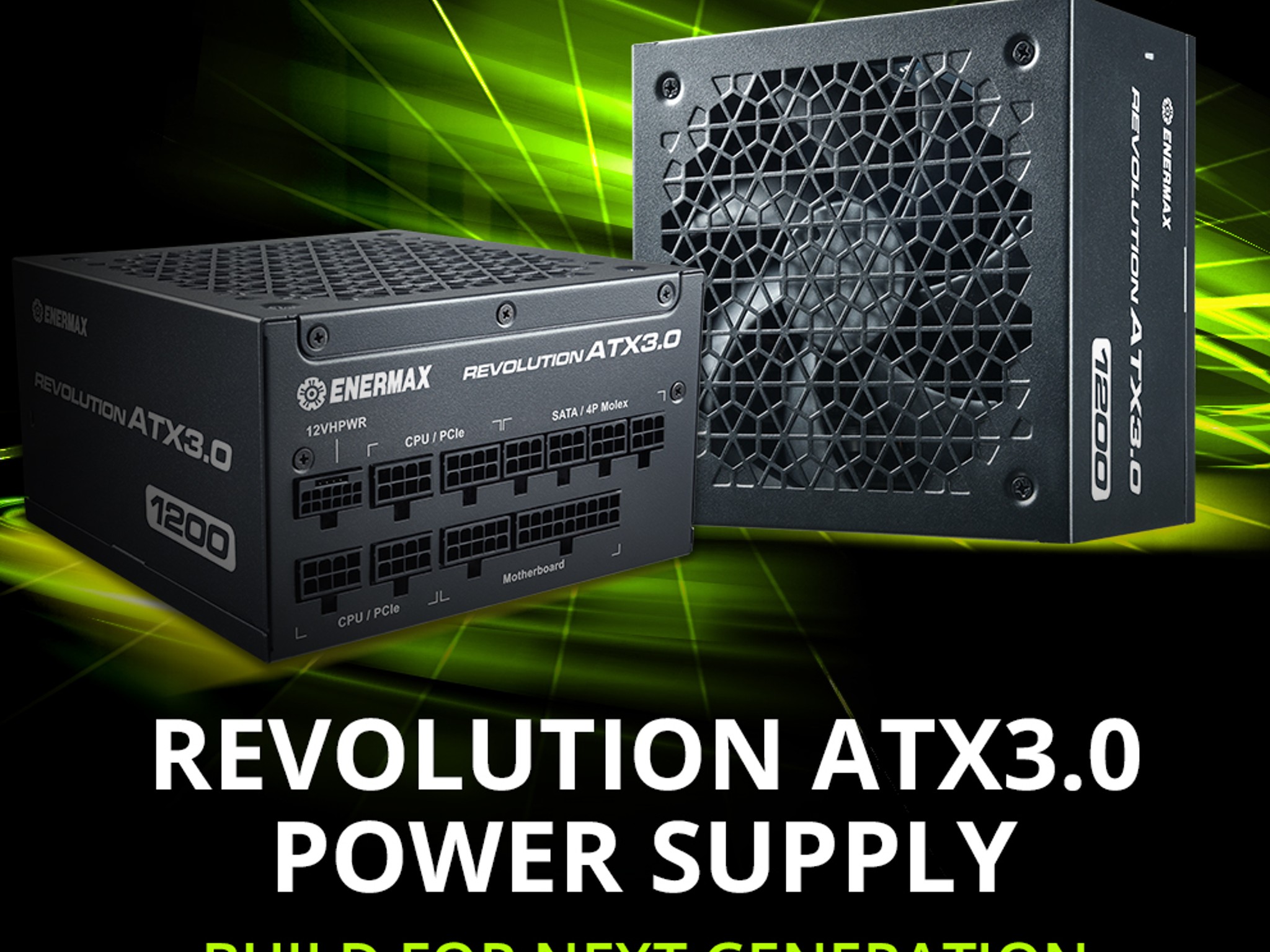 ENERMAX REVOLUTION ATX 3.0 1200W, 80+ Gold Full Modular, ATX 3.0, 600W PCIe 5.0 12VHPWR Connectors
