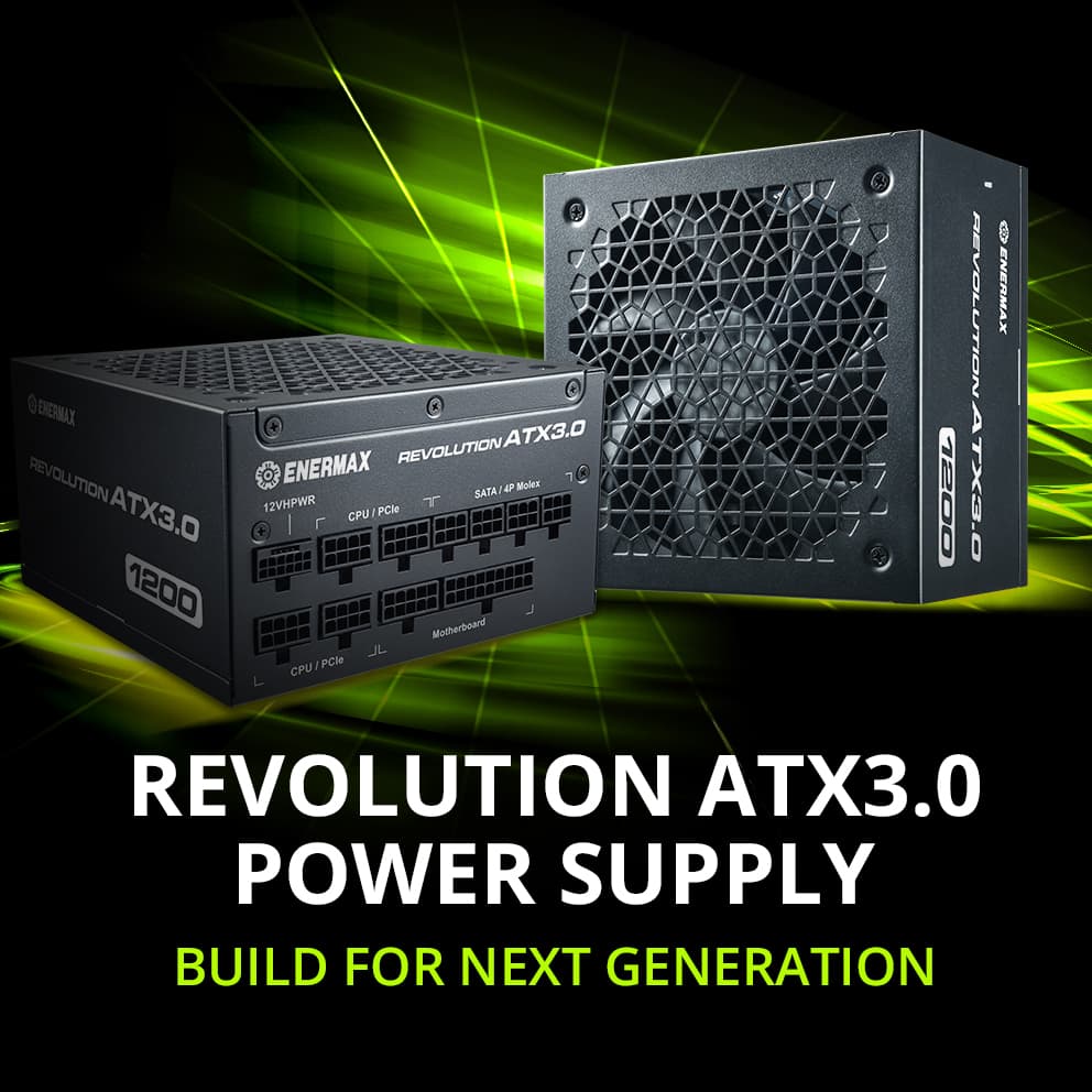 ENERMAX REVOLUTION ATX 3.0 1200W, 80+ Gold Full Modular, ATX 3.0, 600W PCIe 5.0 12VHPWR Connectors