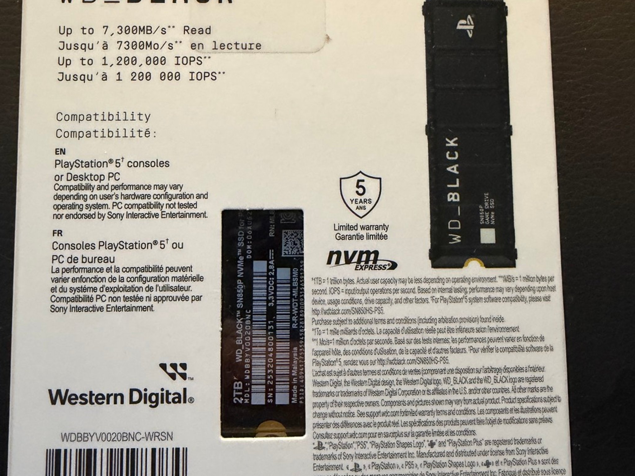 WD Black sn850p nvme ssd 2tb drive and heatsink playstation plus compatible