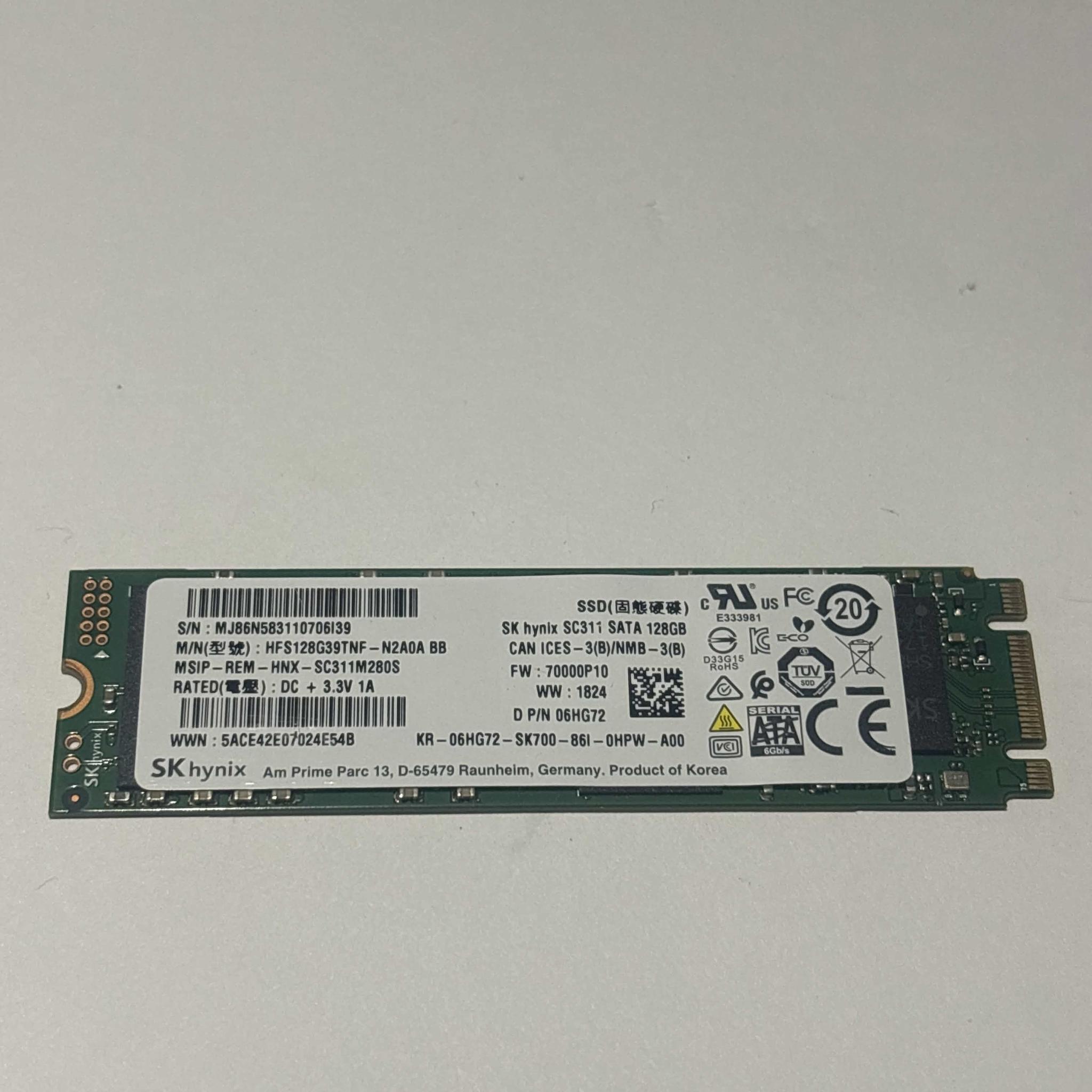SK hynix SC311 128GB M.2 SATA SSD Tested Working 92% Health