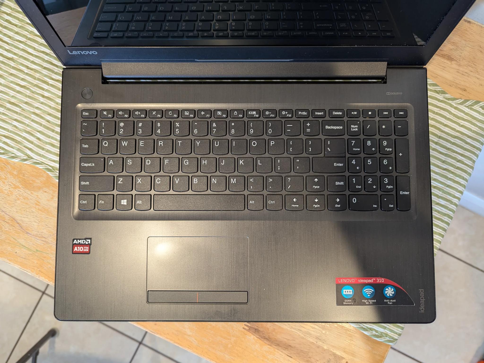 Lenovo 310 - AMD A10 9600p 12GB RAM - 128GB SSD Laptop 15.6 inch 15abr