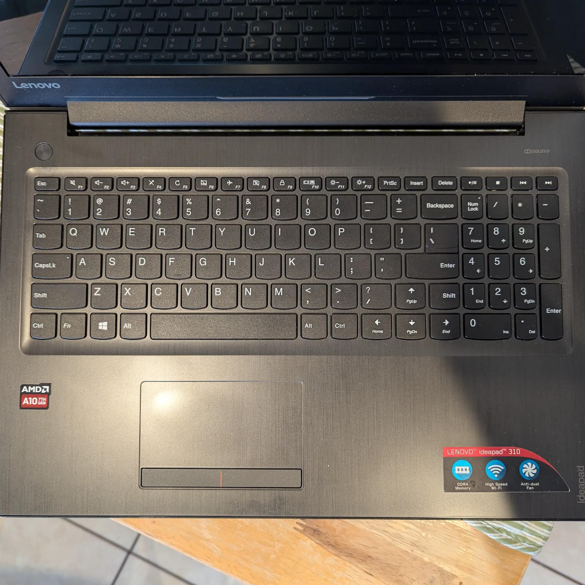 Lenovo 310 - AMD A10 9600p 12GB RAM - 128GB SSD Laptop 15.6 inch 15abr