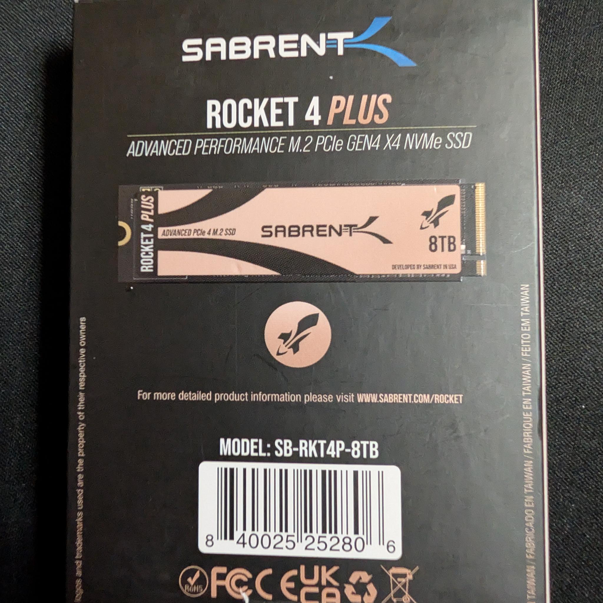 Sabrent rocket 4 plus 8tb