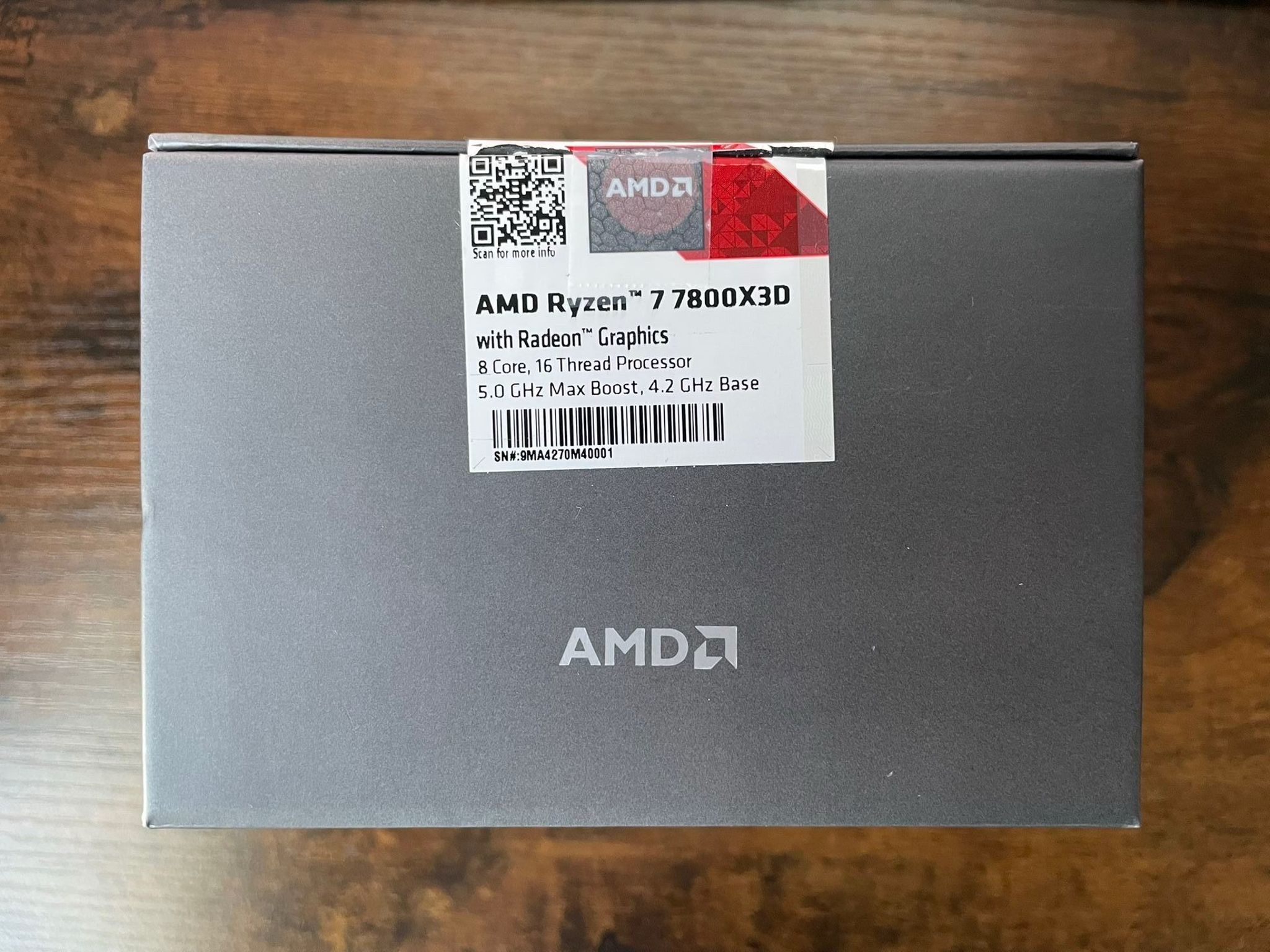 AMD Ryzen 7 7800X3D 8-Core 16-Thread 4.2GHz–5GHz AM5 Gaming CPU Processor