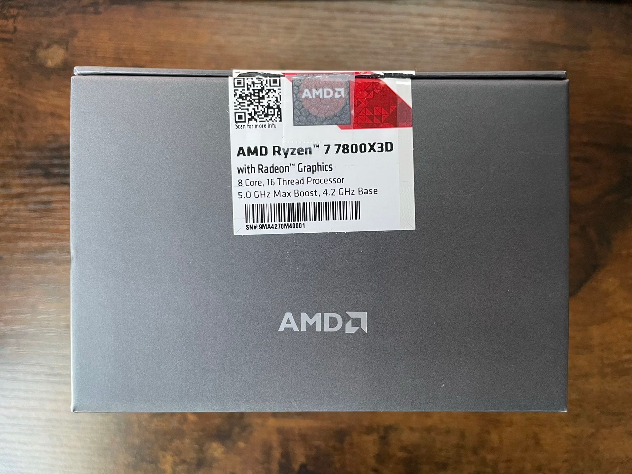 AMD Ryzen 7 7800X3D 8-Core 16-Thread 4.2GHz–5GHz AM5 Gaming CPU Processor