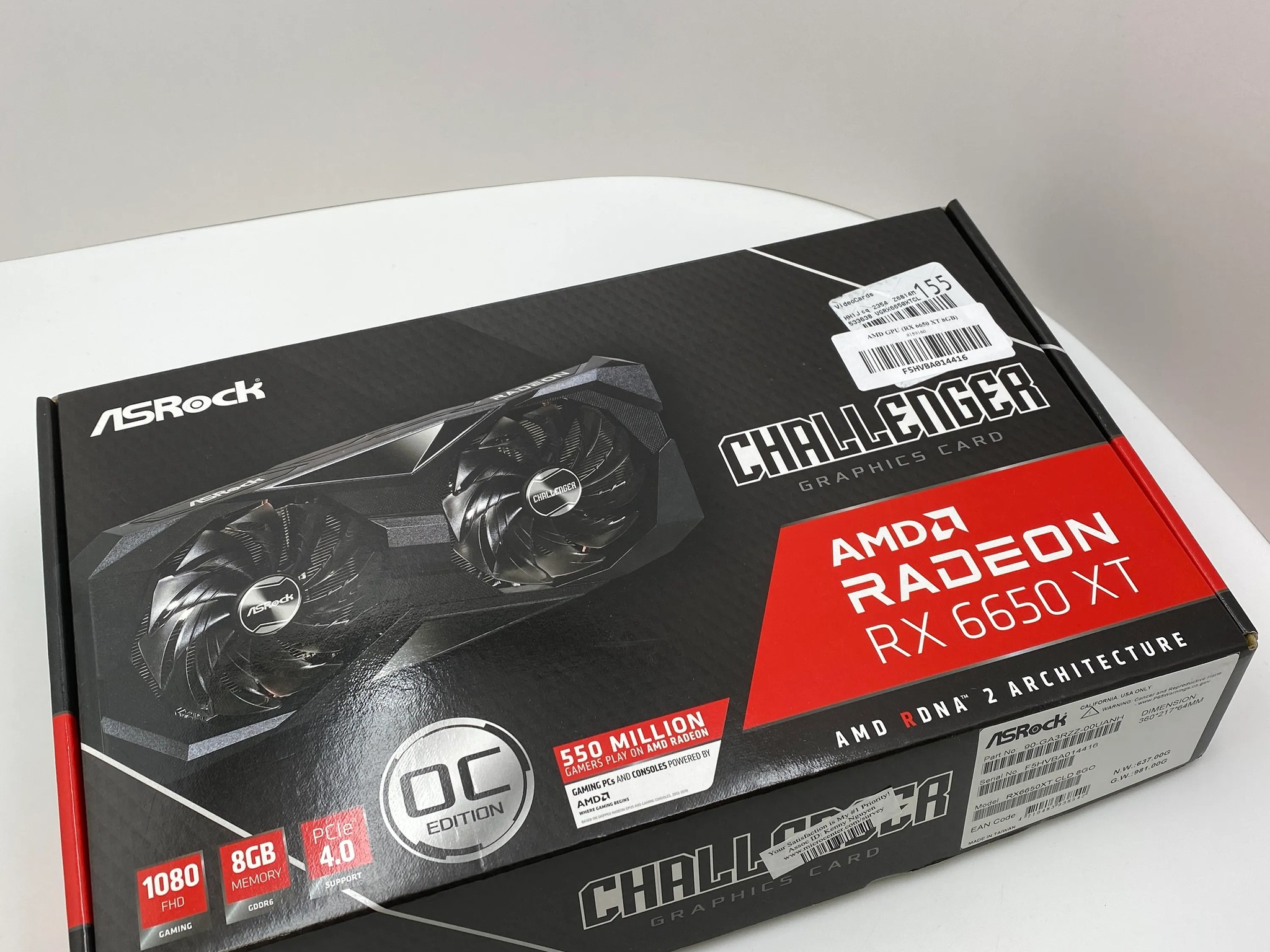 ASRock Challenger D Radeon RX 6650 XT 8GB GDDR6 PCI Express 4.0 Video Card RX665