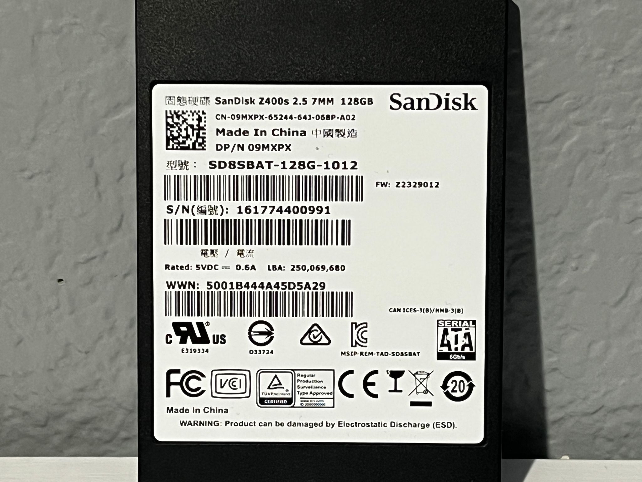 SanDisk 128GB 2.5” Solid State Drive