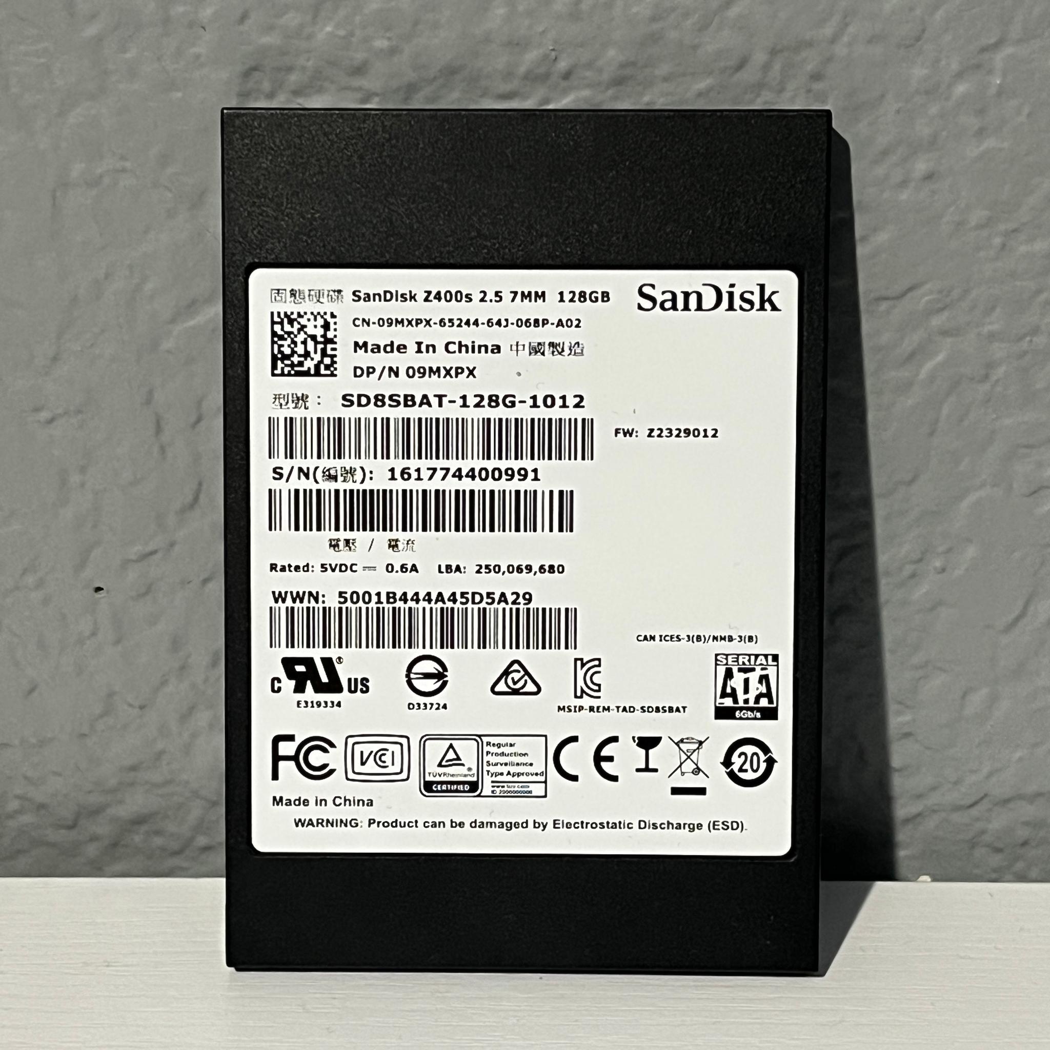 SanDisk 128GB 2.5” Solid State Drive