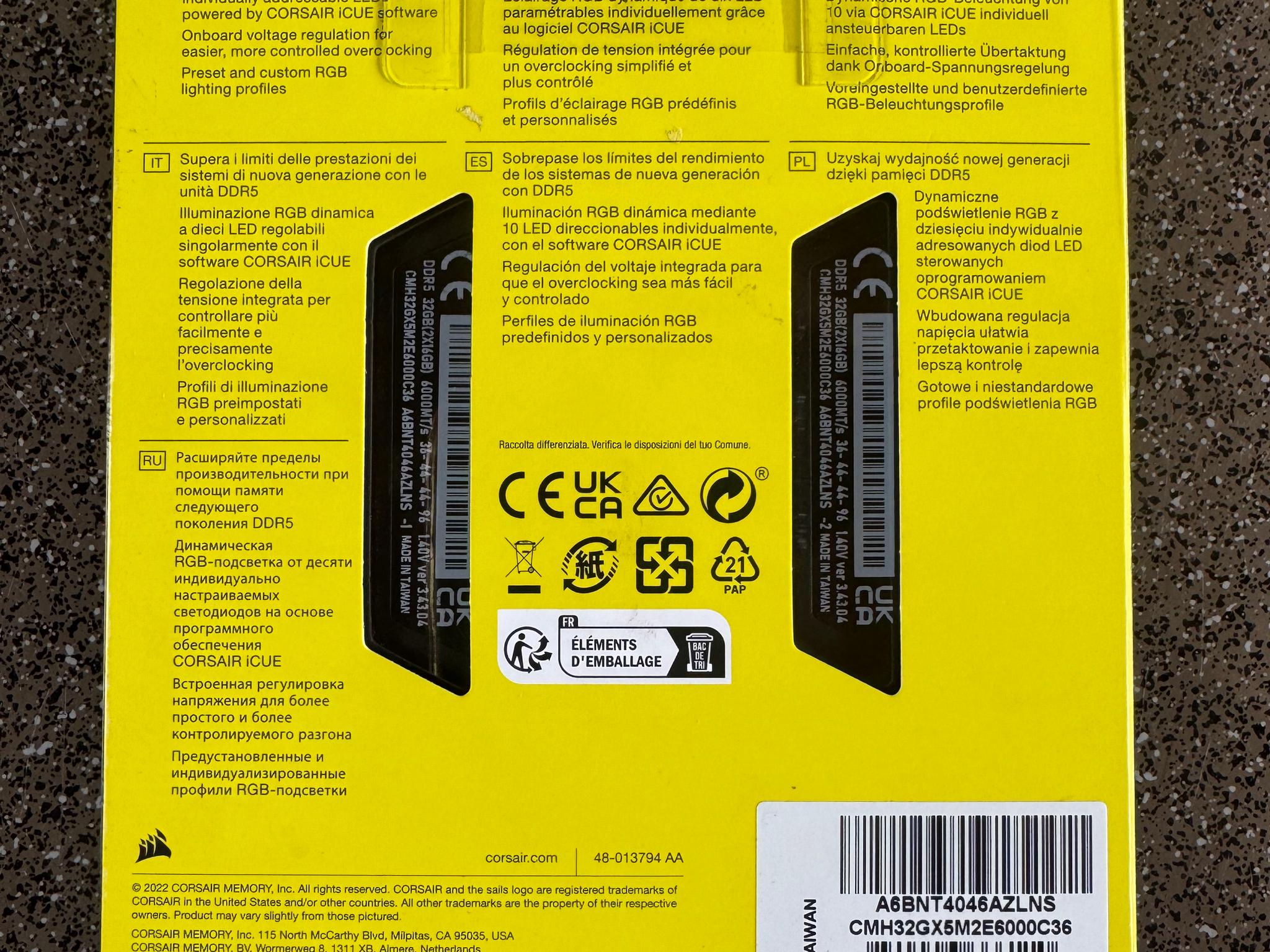 Corsair DDR5 32GB 6000mhz