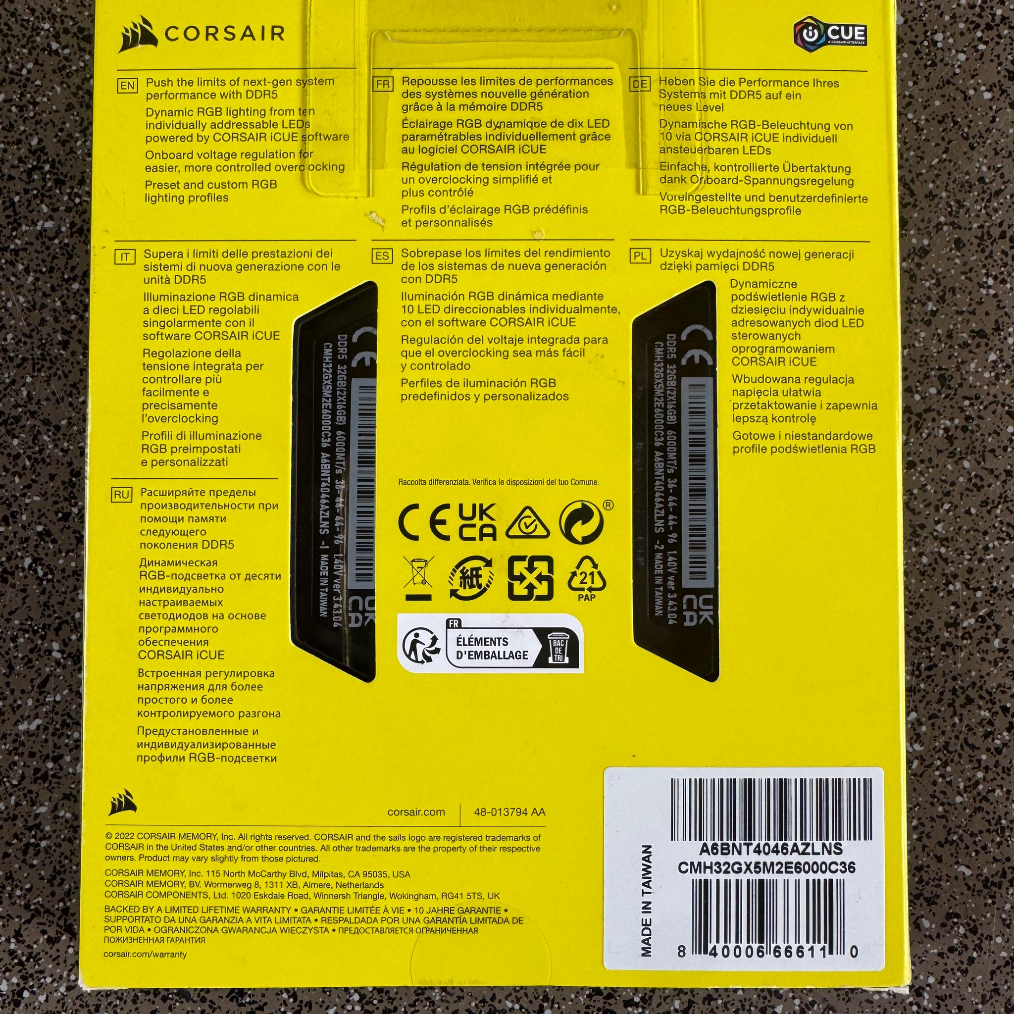 Corsair DDR5 32GB 6000mhz