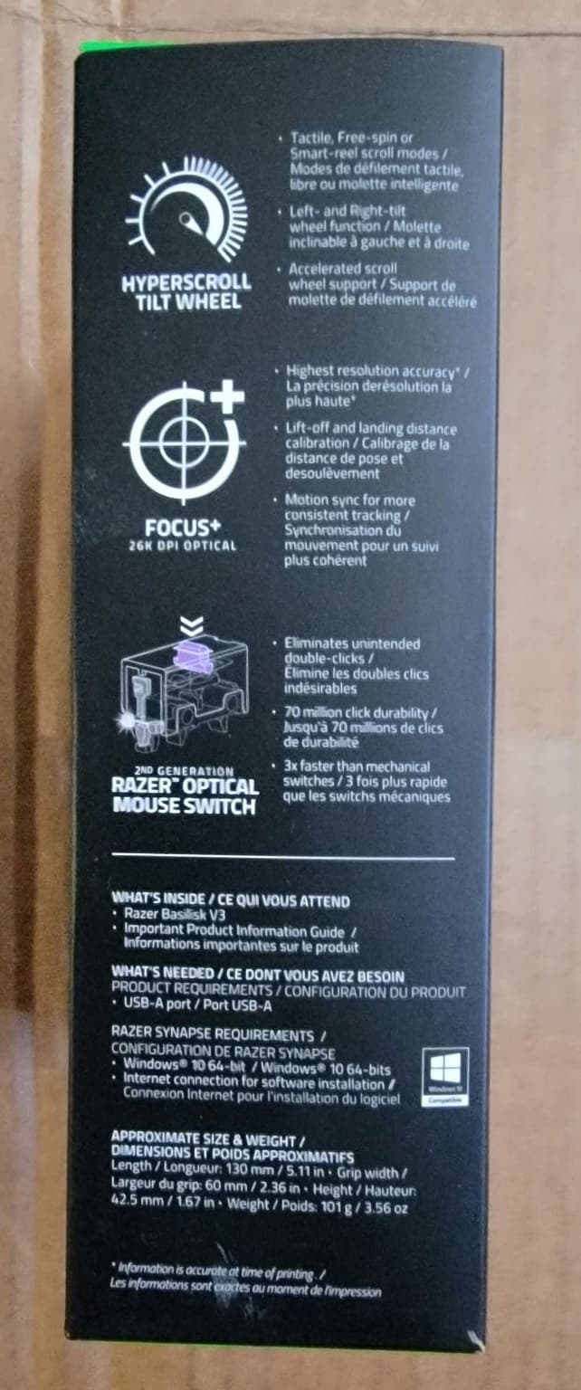 Razer Basilisk V3 Wired RGB Mouse - Brand New In Box