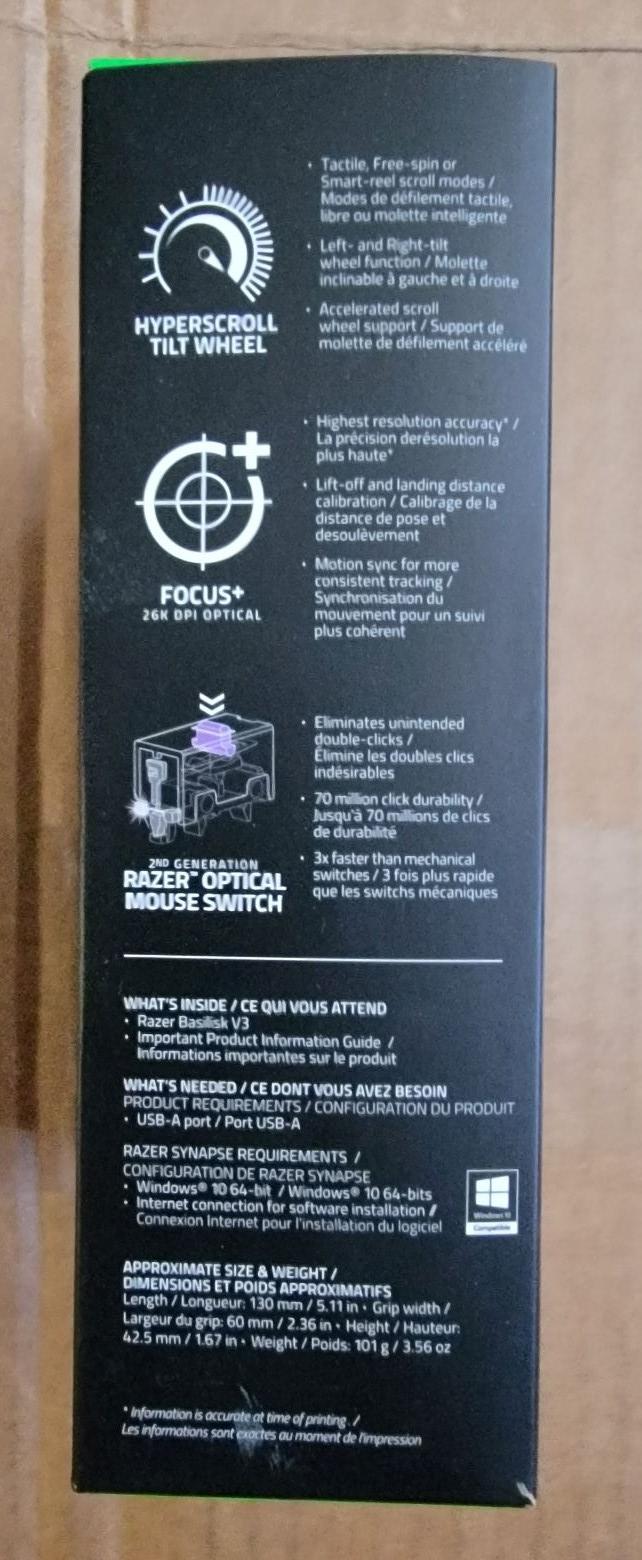 Razer Basilisk V3 Wired RGB Mouse - Brand New In Box