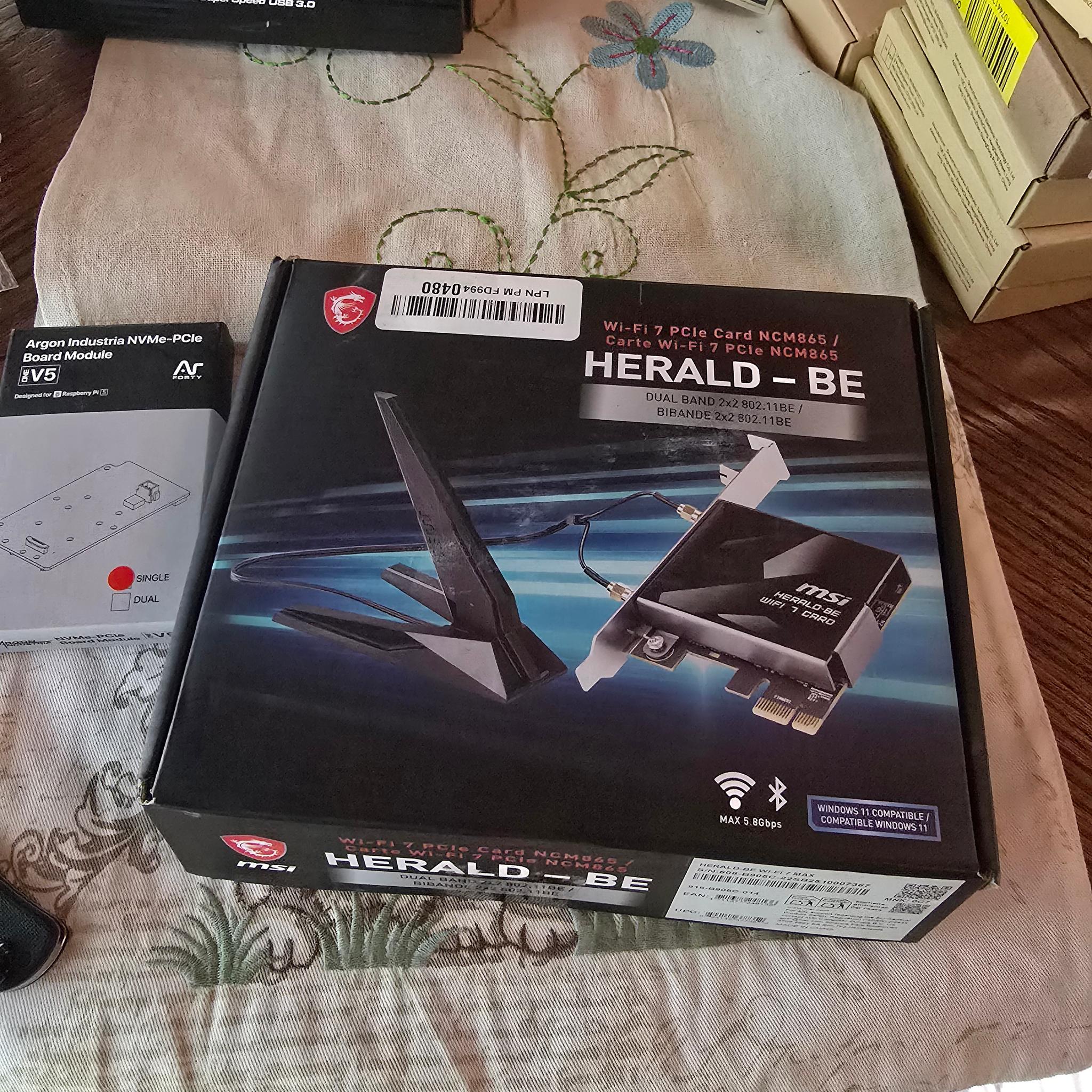 MSI Herald-BE WI-FI 7 MAX Wi-Fi 7 802.11BE Bluetooth 5.4 PCIe Multi-Link Operation Technology