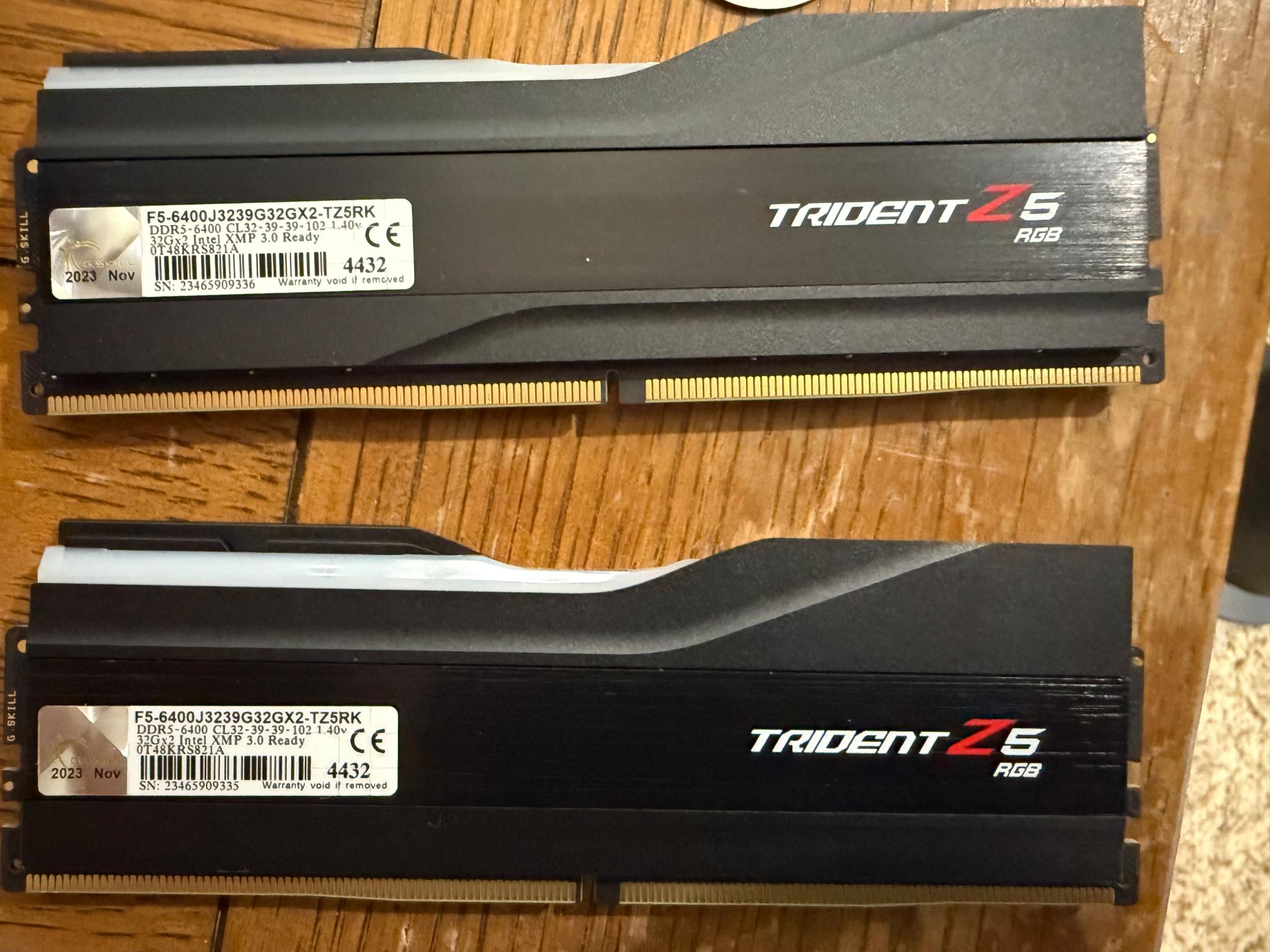 G.SKILL Trident Z5 RGB Series (Intel XMP 3.0) DDR5 RAM 64GB (2x32GB) 6400MT/s