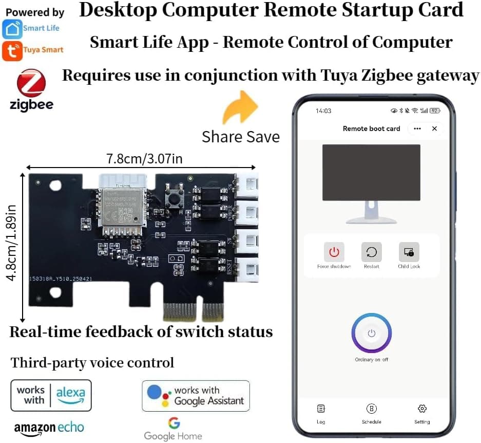 LETLINK Desktop Computer Remote Startup Card Automatic on/Off Sharing Control (WiFi Startup Card)