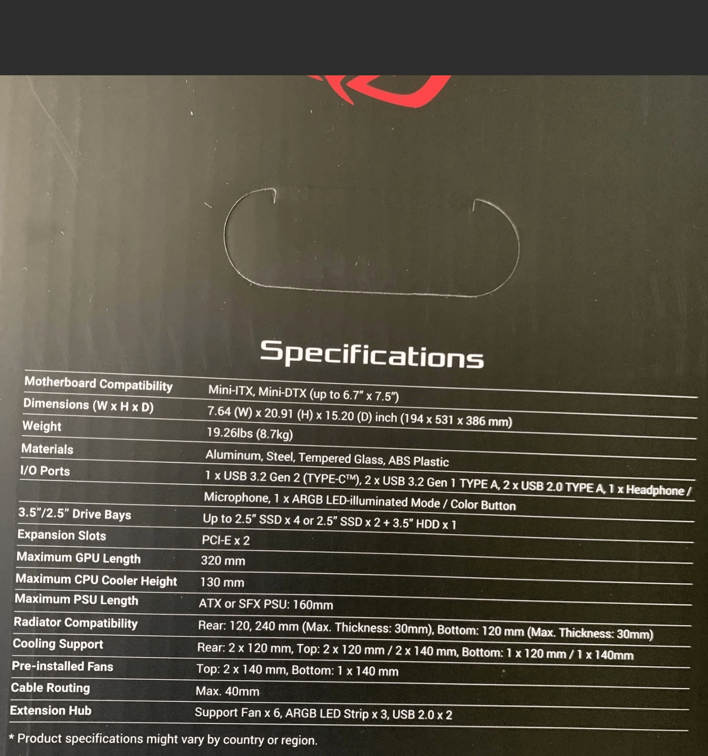BNIB ASUS ROG Z11 Mini-ITX/DTX Mid-Tower PC Gaming Case.