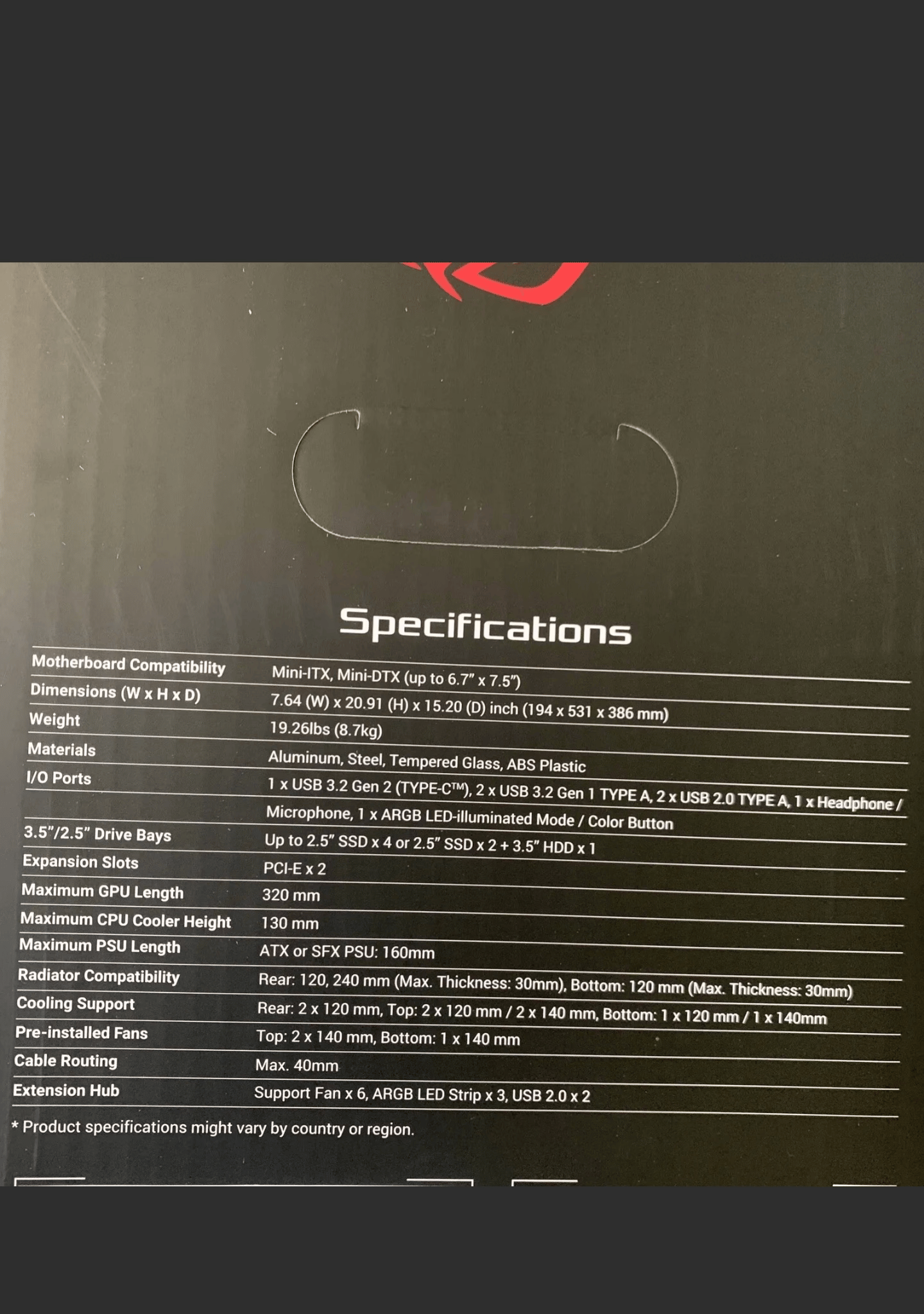 BNIB ASUS ROG Z11 Mini-ITX/DTX Mid-Tower PC Gaming Case.