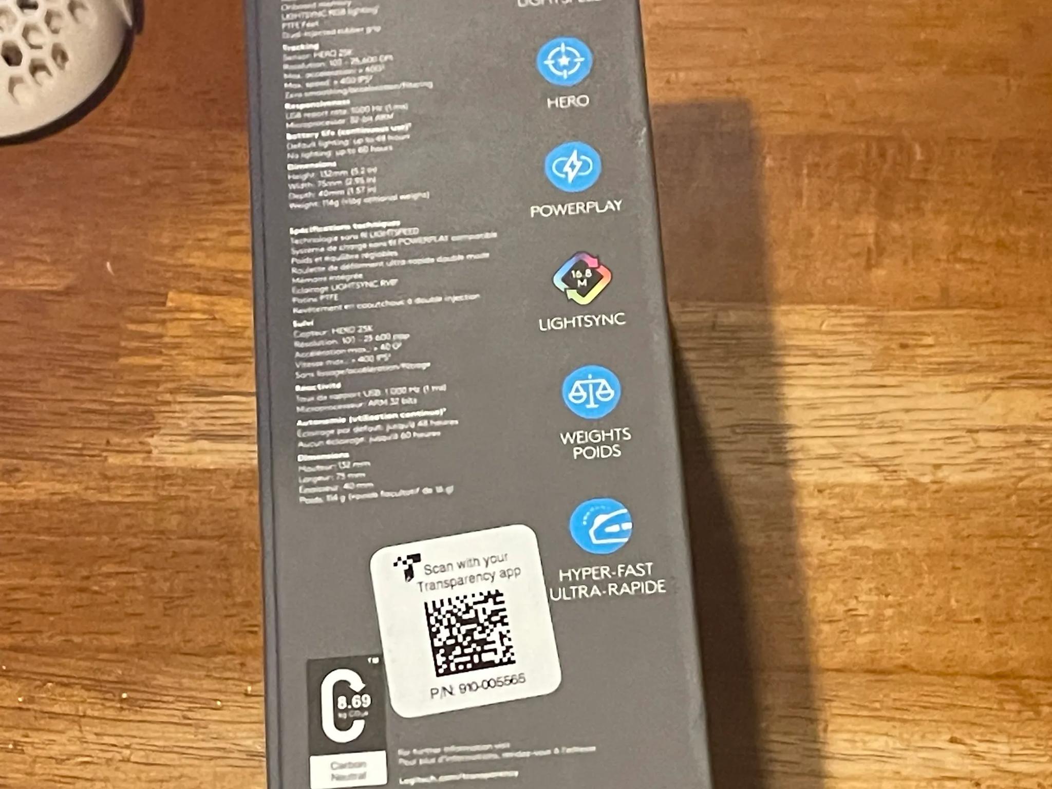 Logitech g502 lightspeed wireless optical mouse