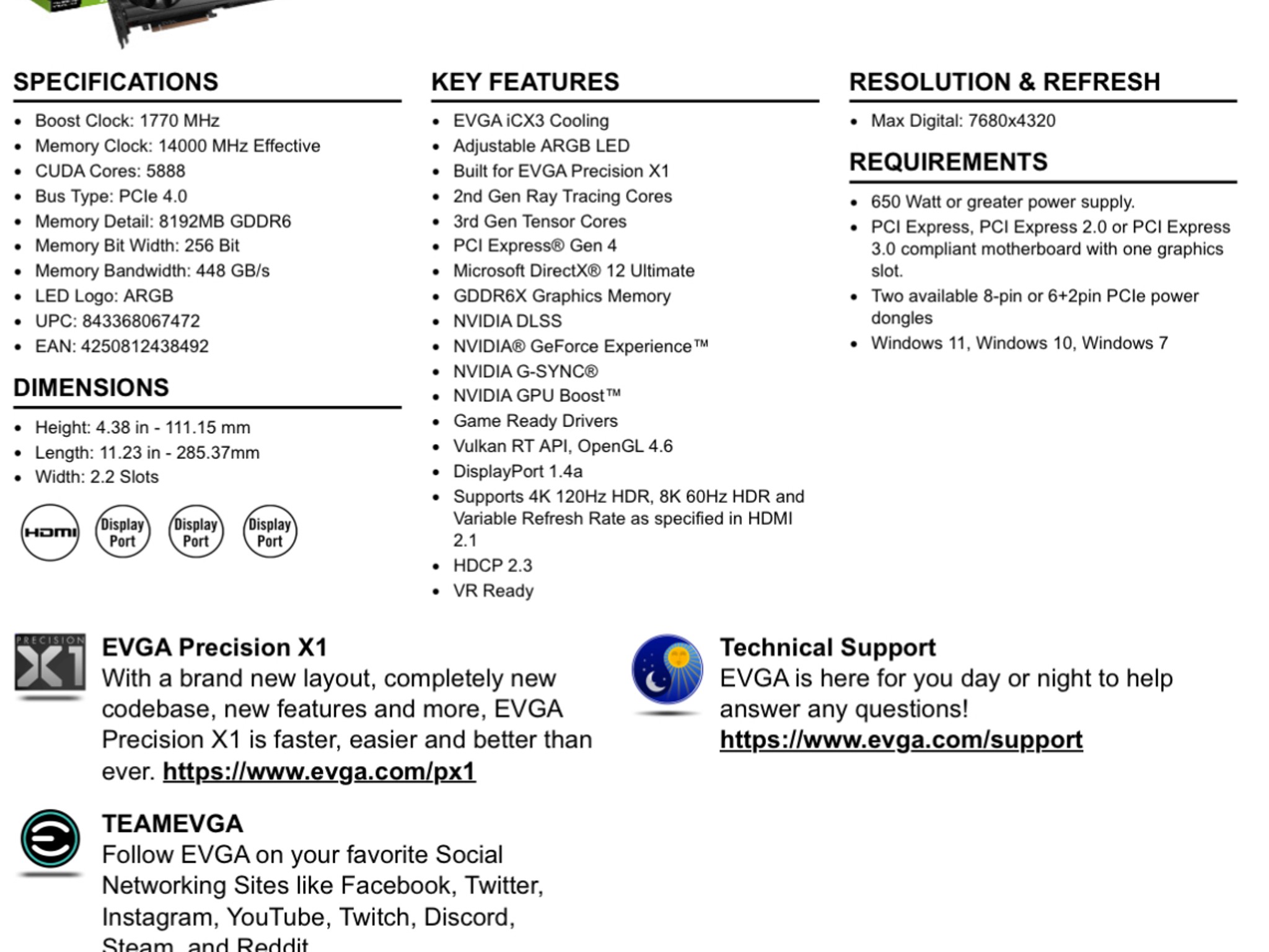 EVGA XC3 ULTRA GAMING GeForce RTX 3070