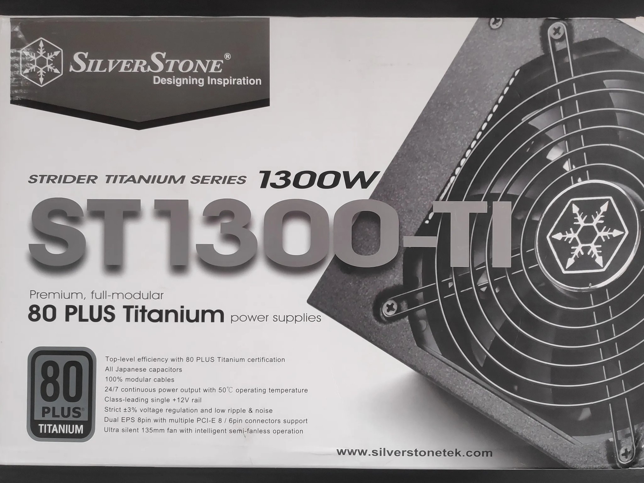 SilverStone Strider ST1300-TI, 1300W, 80 Plus Titanium Certified Fully Modular Power Supply
