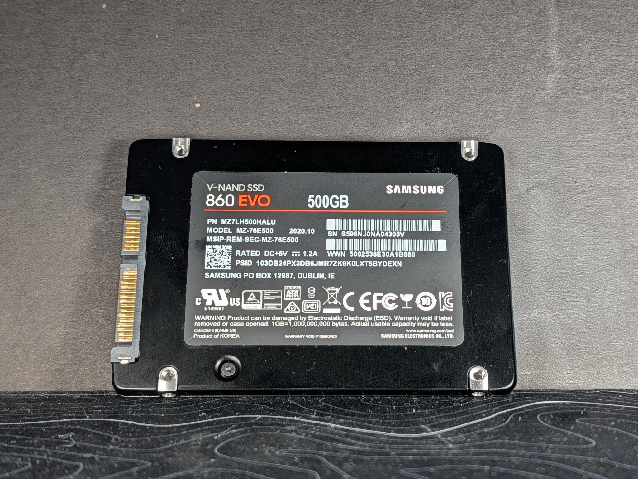 500GB Samsung 860 Evo 2.5" SSD