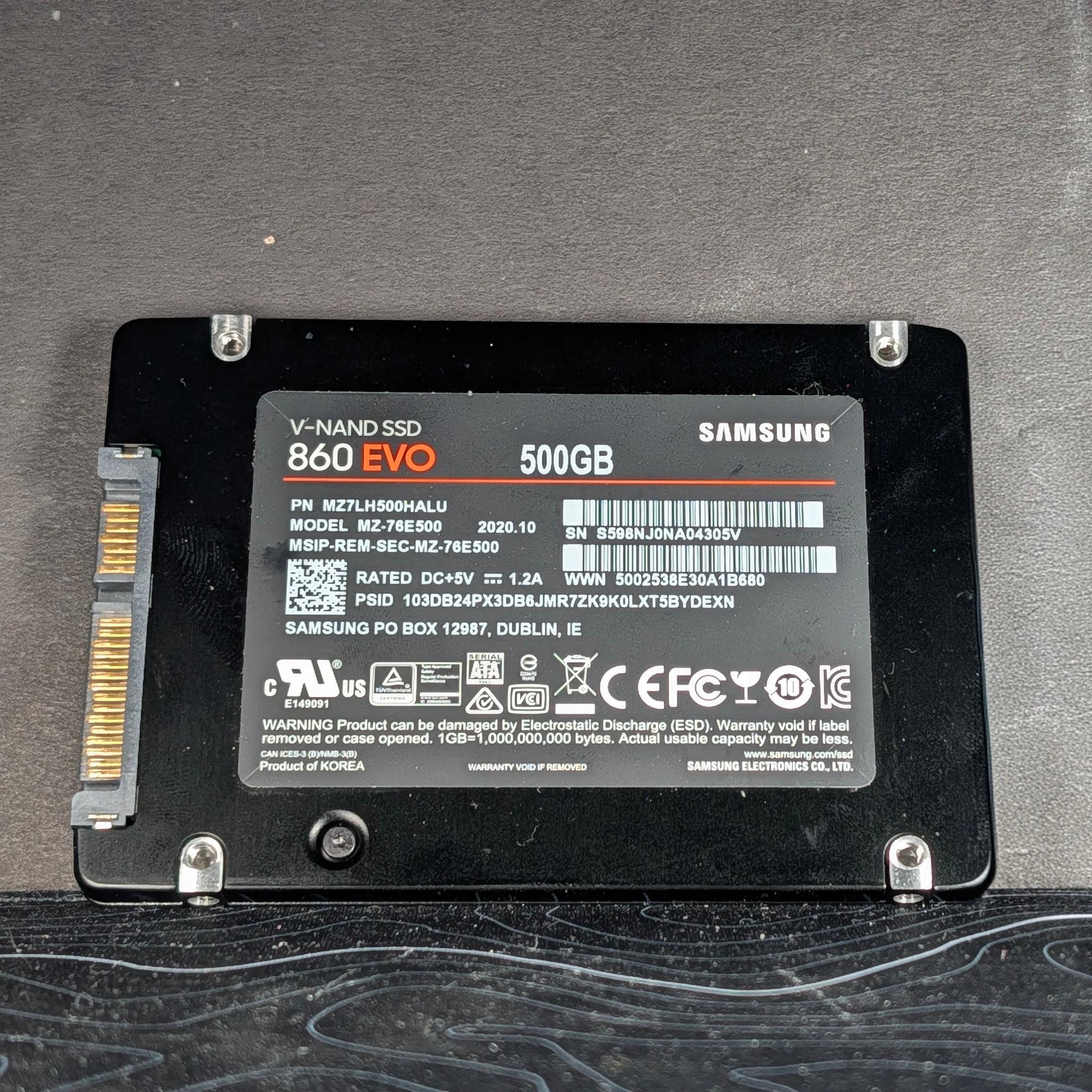 500GB Samsung 860 Evo 2.5" SSD