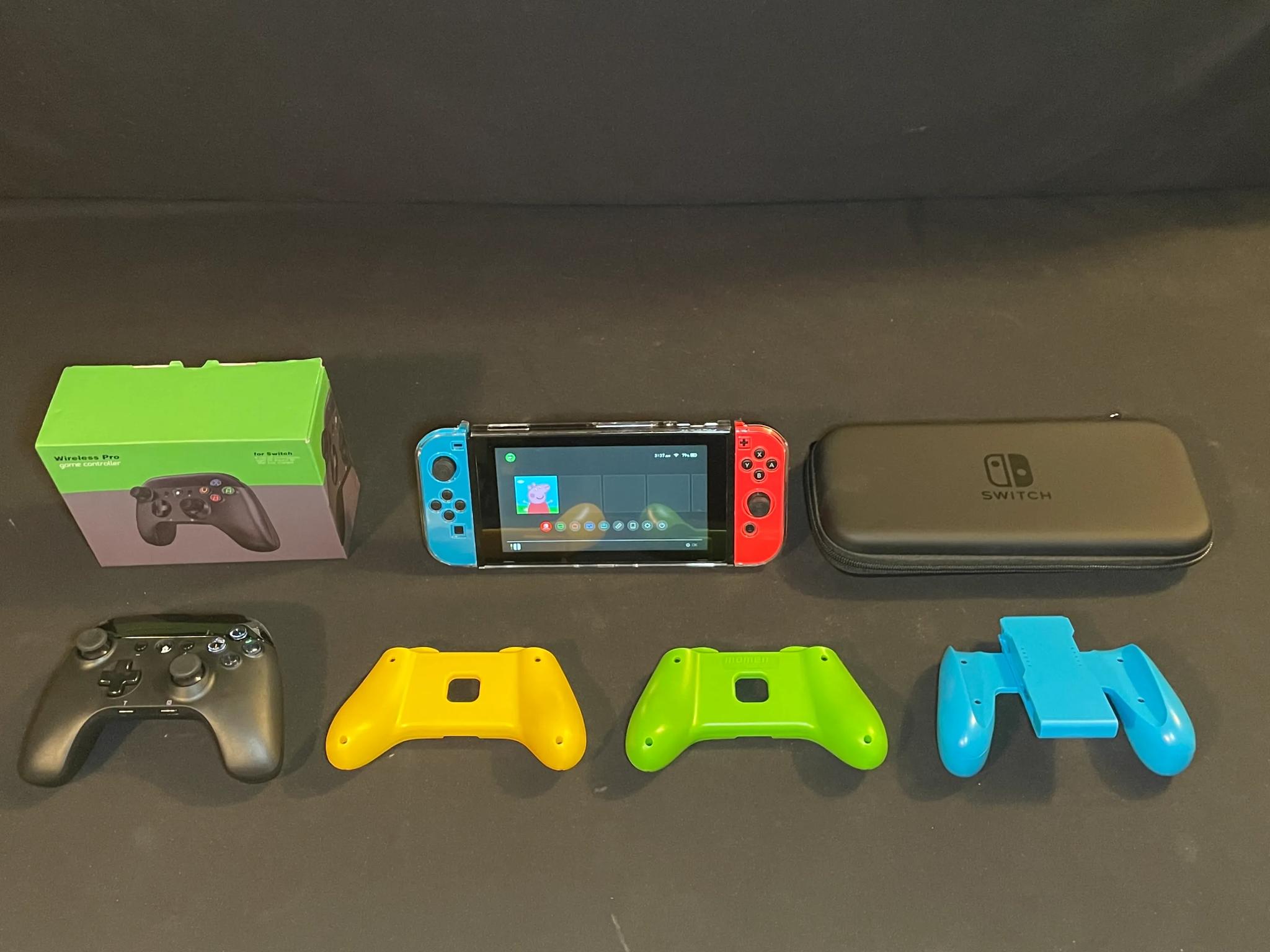 Nintendo Switch With Controllers And Accessories