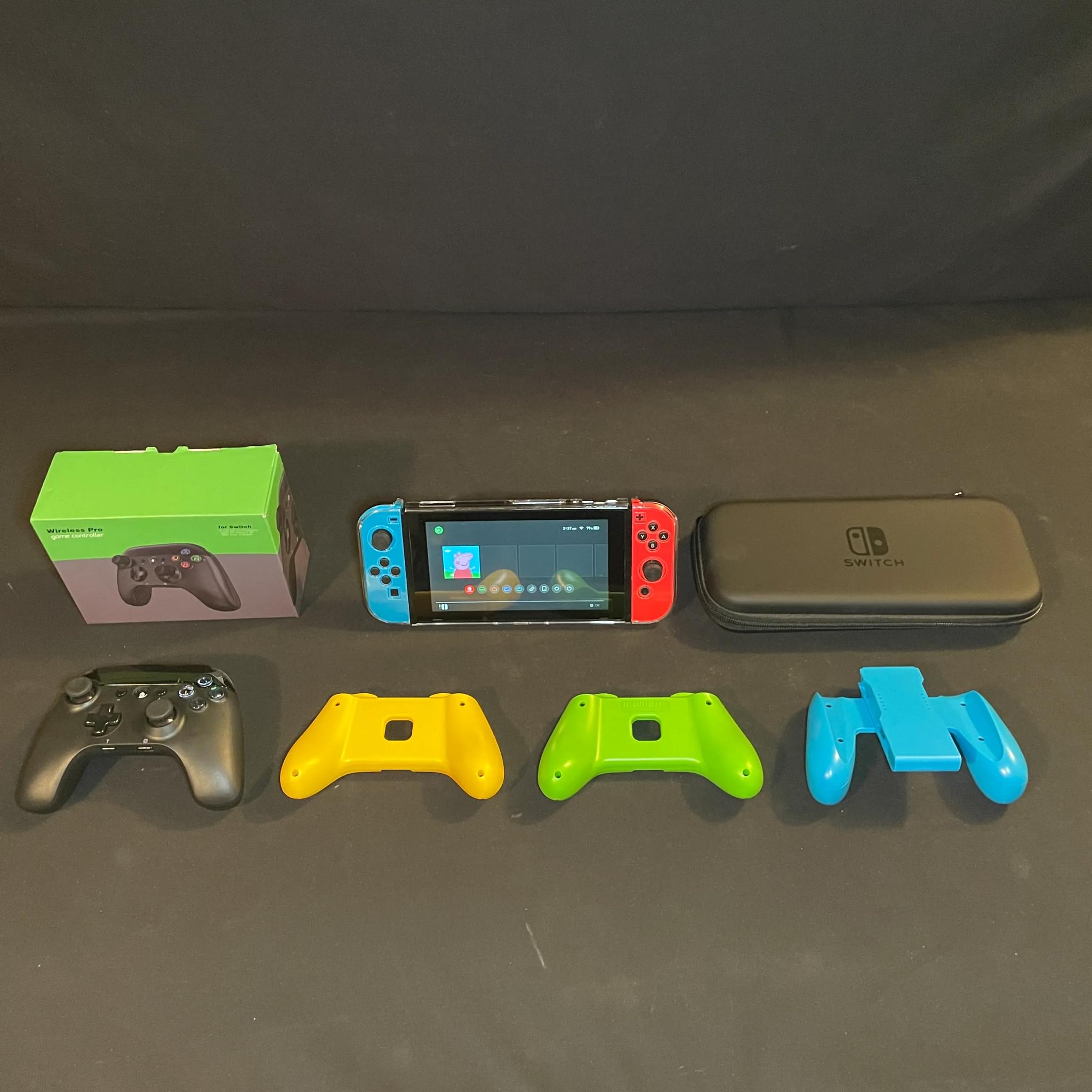 Nintendo Switch With Controllers And Accessories