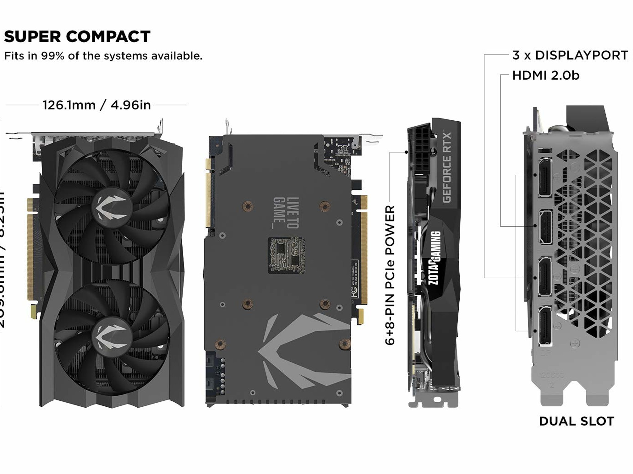 Zotac GeForce RTX 2070 Super Mini 8GB GDDR6 Graphics Card