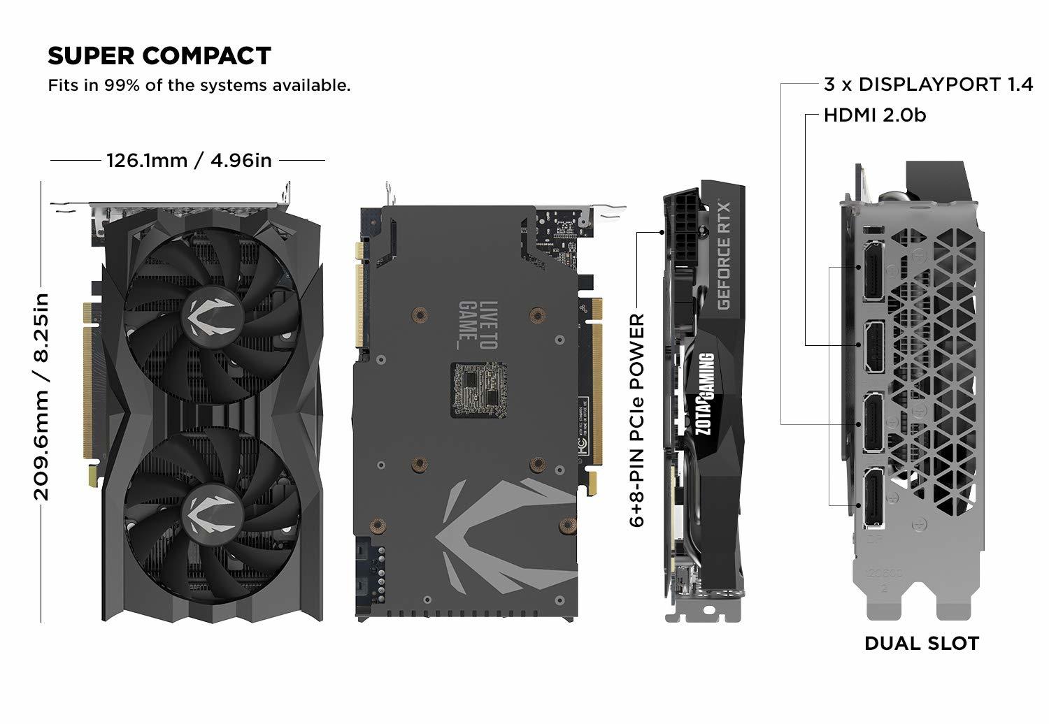 Zotac GeForce RTX 2070 Super Mini 8GB GDDR6 Graphics Card