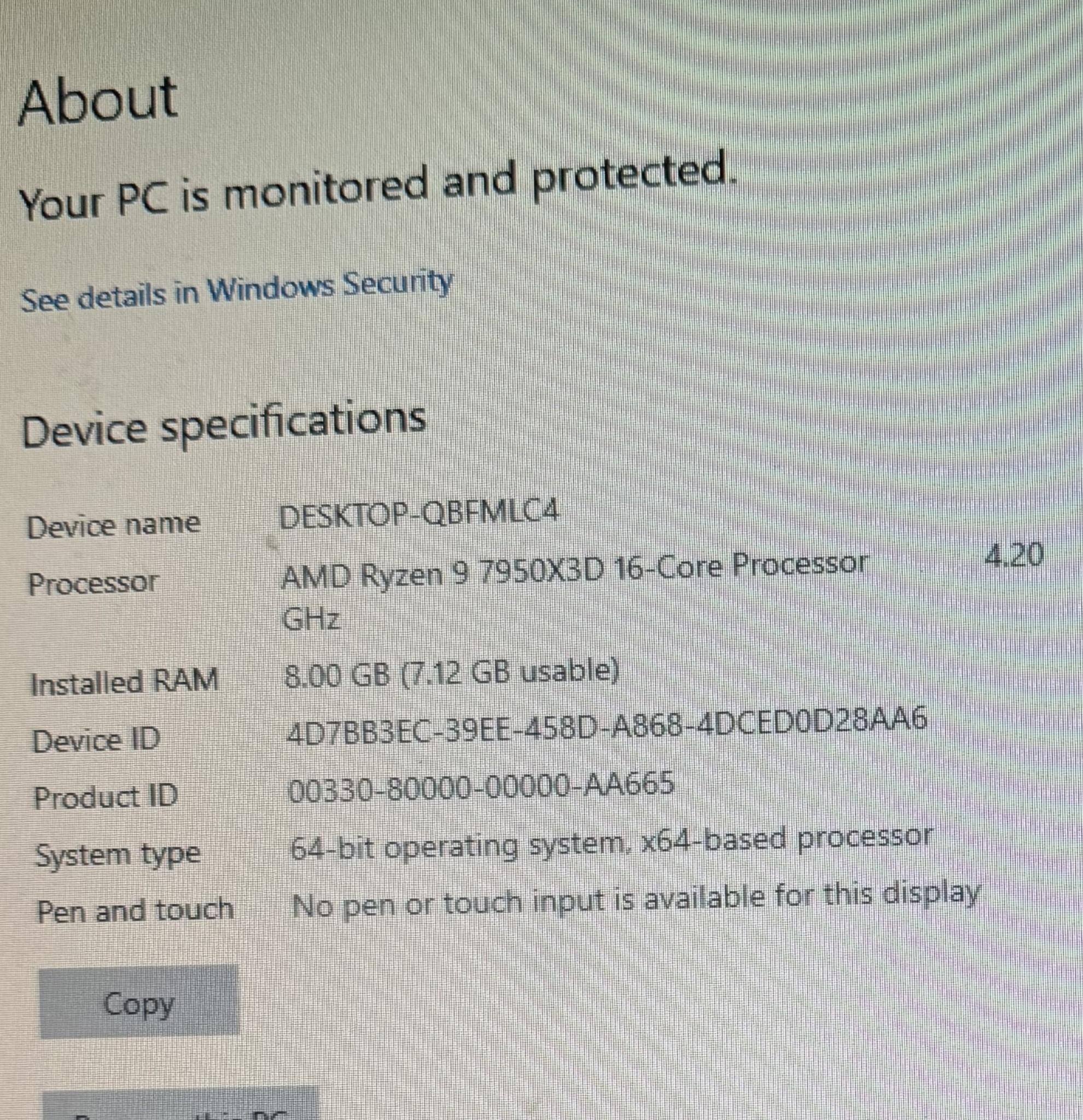 AMD ryzen 7950x3d