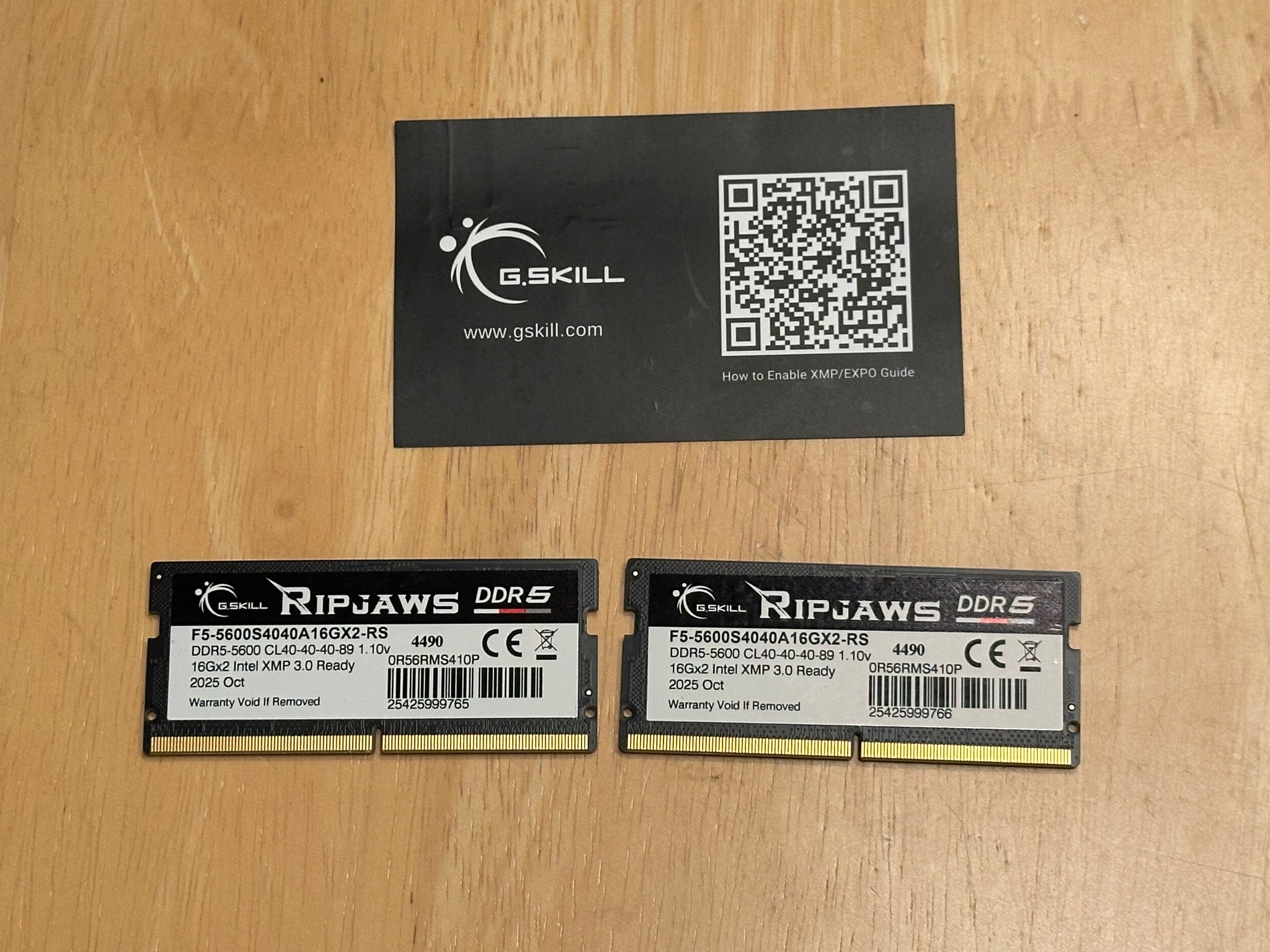 32 GB 5600 Mhz CL40 G.SKILL Ripjaws SO-DIMM (2 x 16GB) 262-Pin DDR5