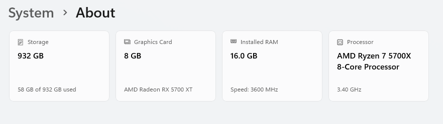 Selling a1080P Gaming Desktop Ryzen 7 5700X and RX 5700XT