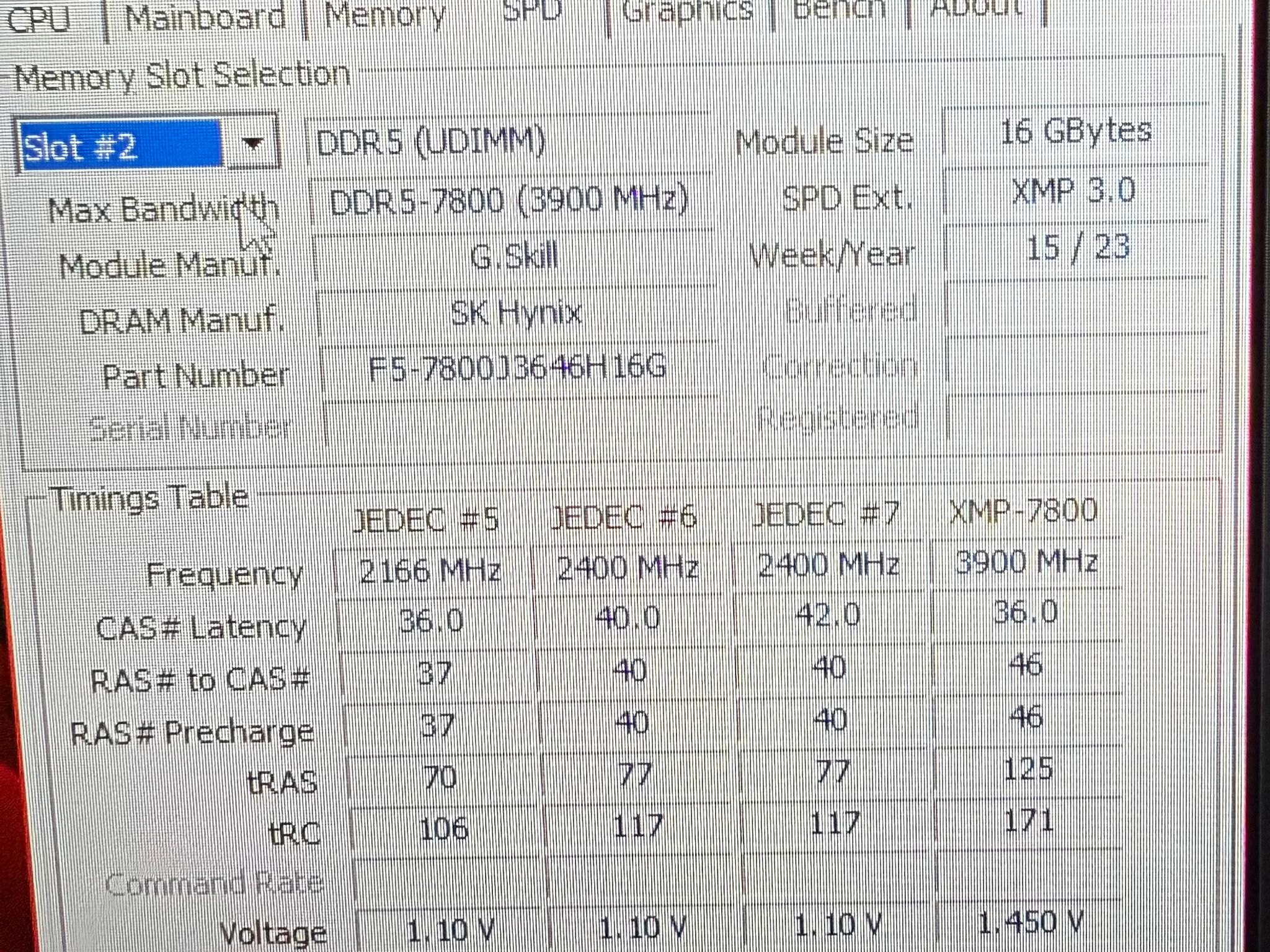 G.SKILL Trident Z5 RGB 32GB (2x16GB) DDR5-7800 CL36 RAM