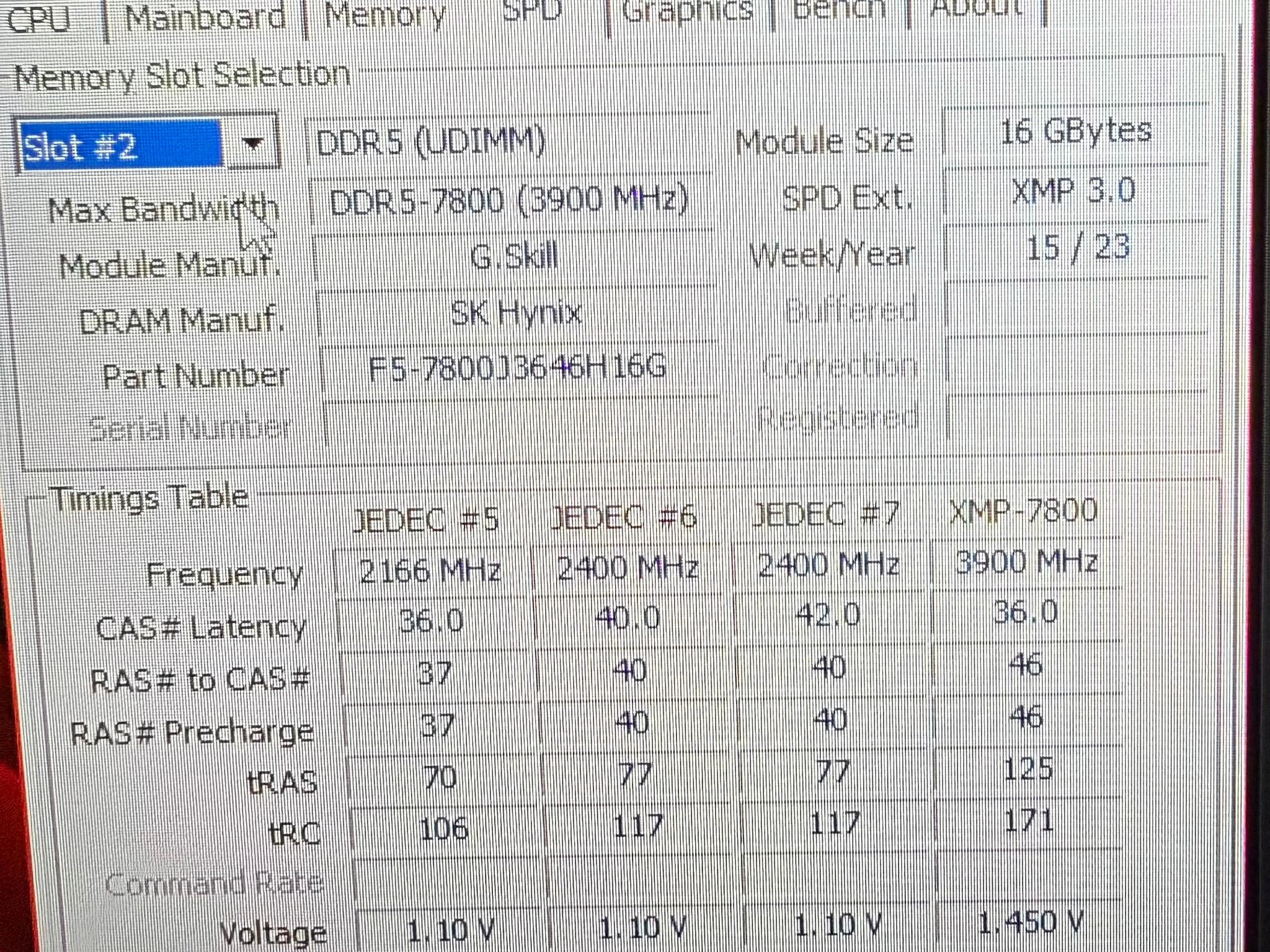 G.SKILL Trident Z5 RGB 32GB (2x16GB) DDR5-7800 CL36 RAM