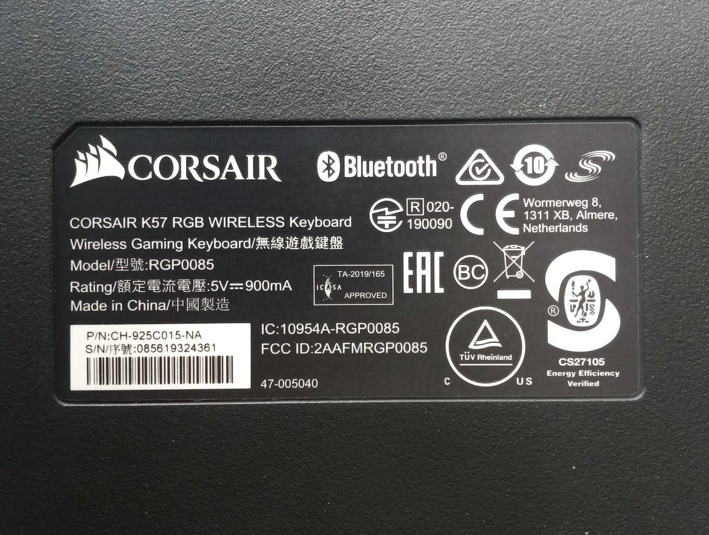 CORSAIR K57 RGB Wireless Gaming Keyboard