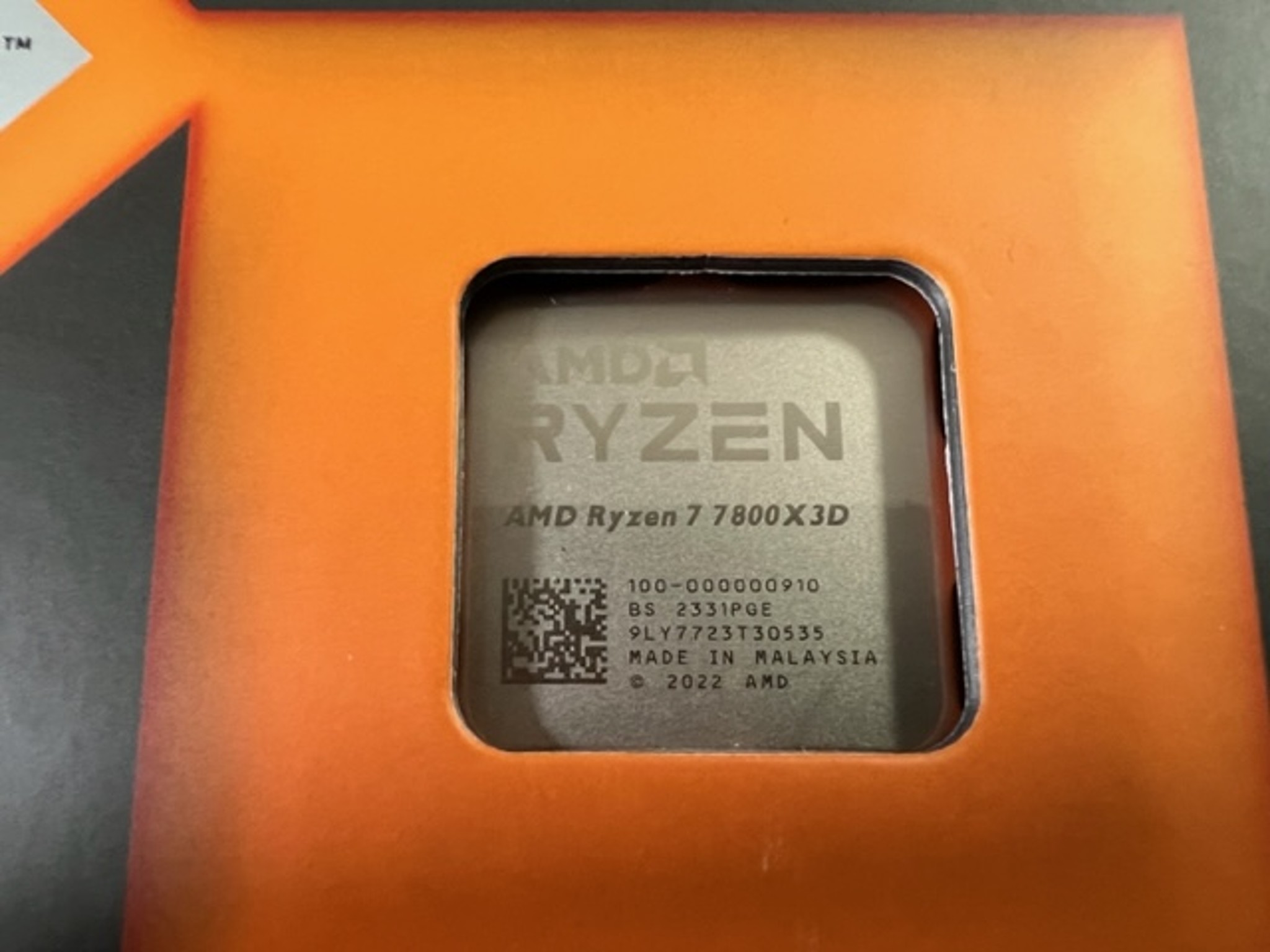 AMD Ryzen 7 7800X3D Raphael AM5 4.2GHz 8-Core Boxed Processor