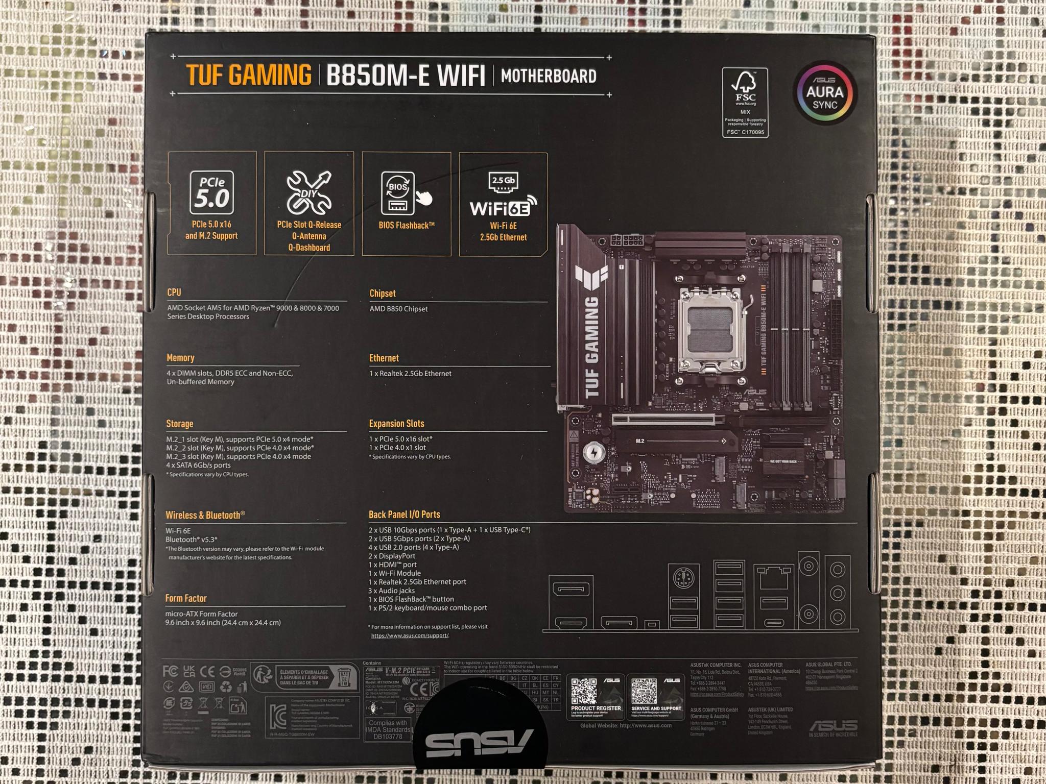 ASUS TUF GAMING B850M-E WIFI