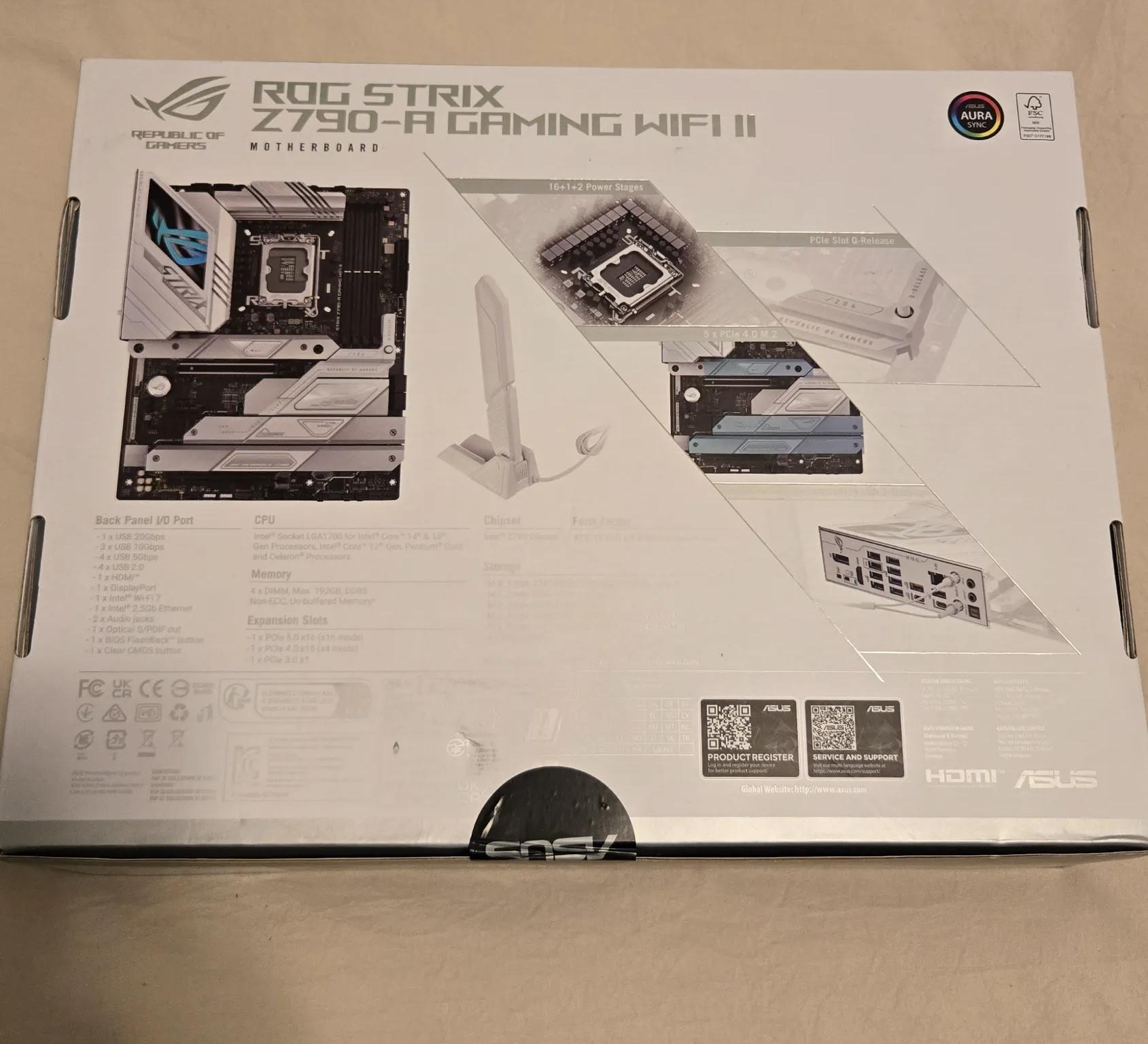 NEW IN BOX ASUS ROG STRIX Z790A WIFI II (WIFI 7) || LGA1700 || ATX || DDR5 || PCIE 5.0