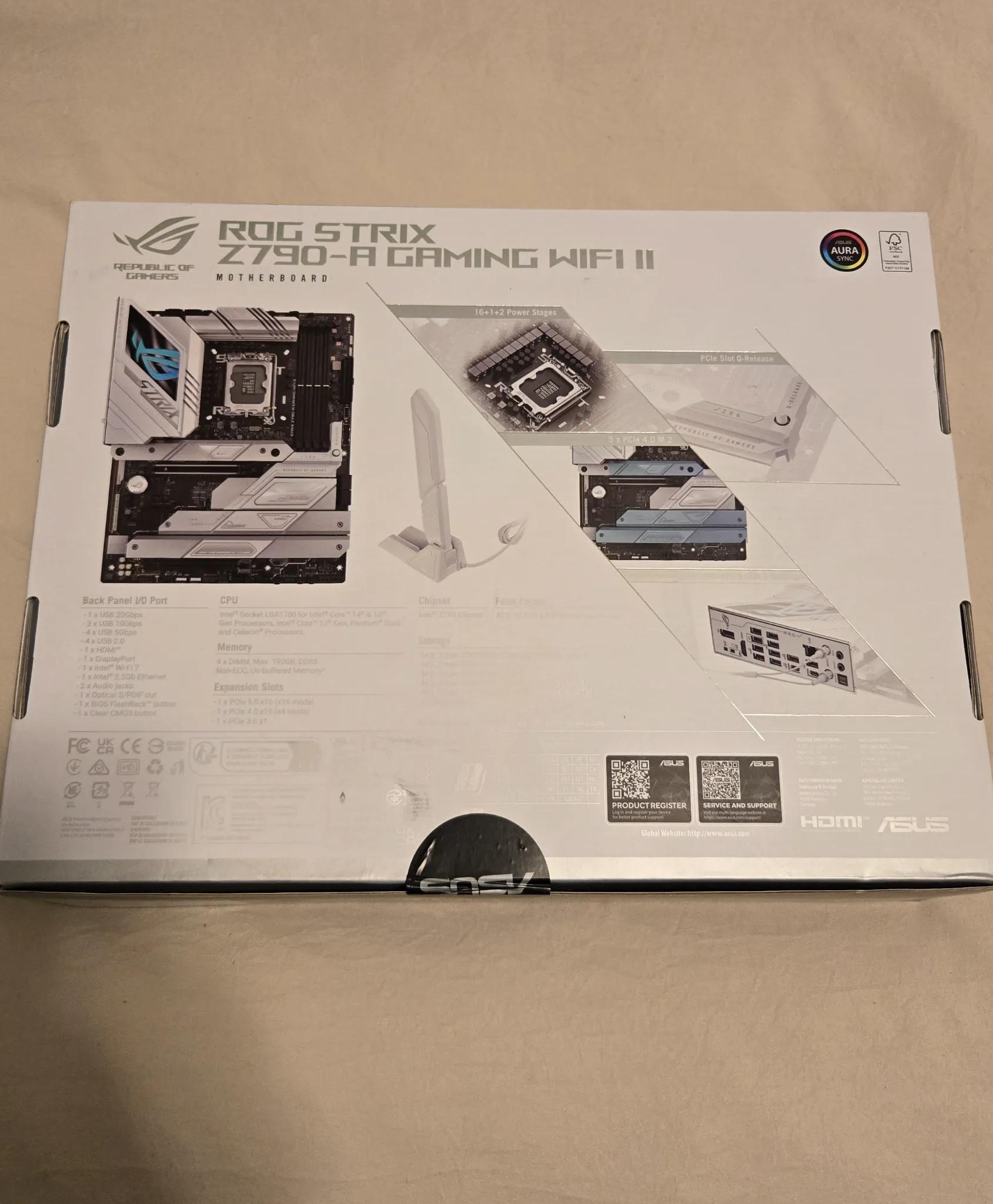 NEW IN BOX ASUS ROG STRIX Z790A WIFI II (WIFI 7) || LGA1700 || ATX || DDR5 || PCIE 5.0