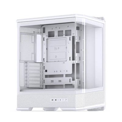 Clearance JONSBO D400 White ATX Mid Tower Case OEM Curved Glass - New