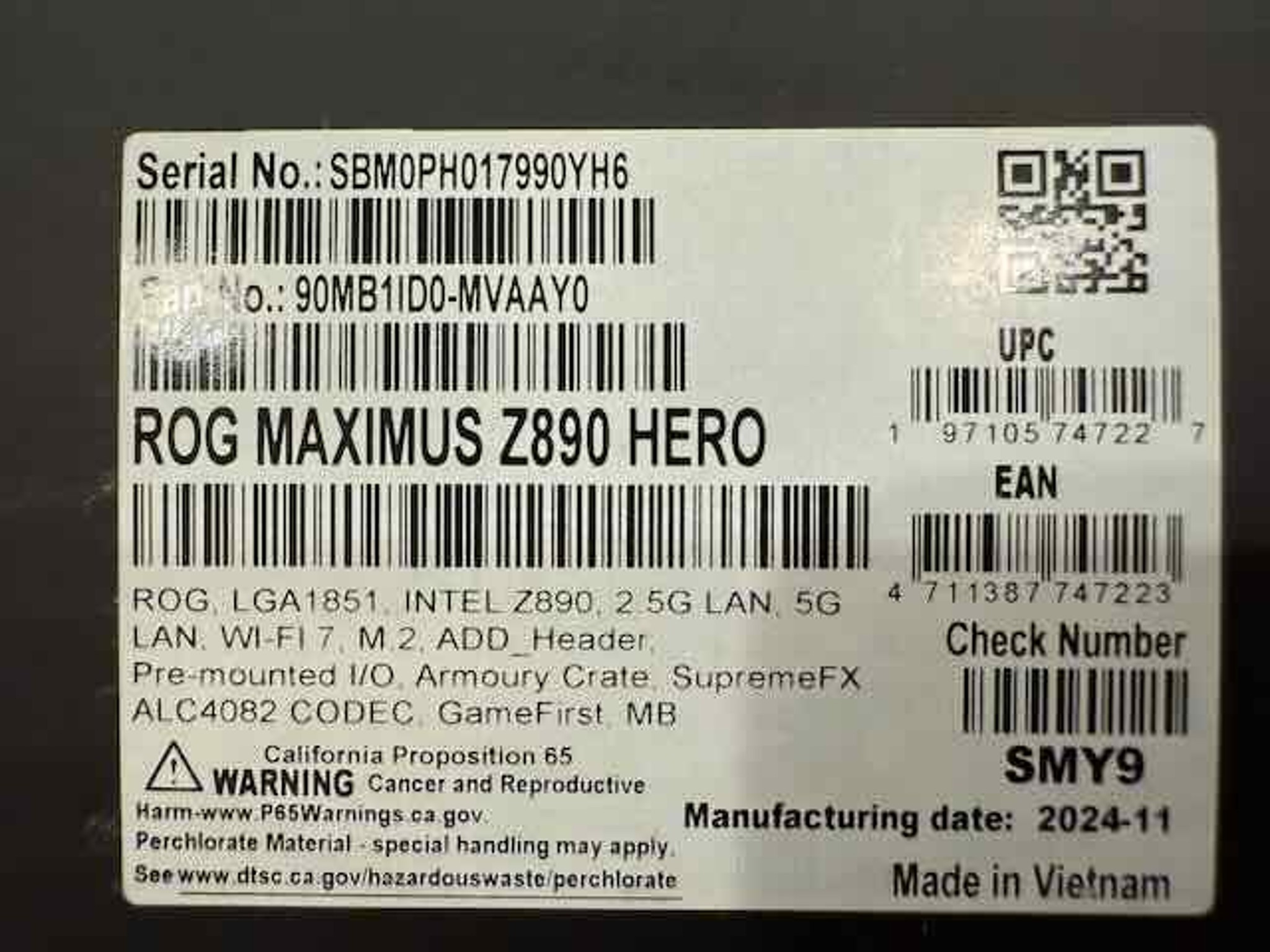 NEW* ASUS ROG MAXIMUS Z890 HERO MOTHERBOARD