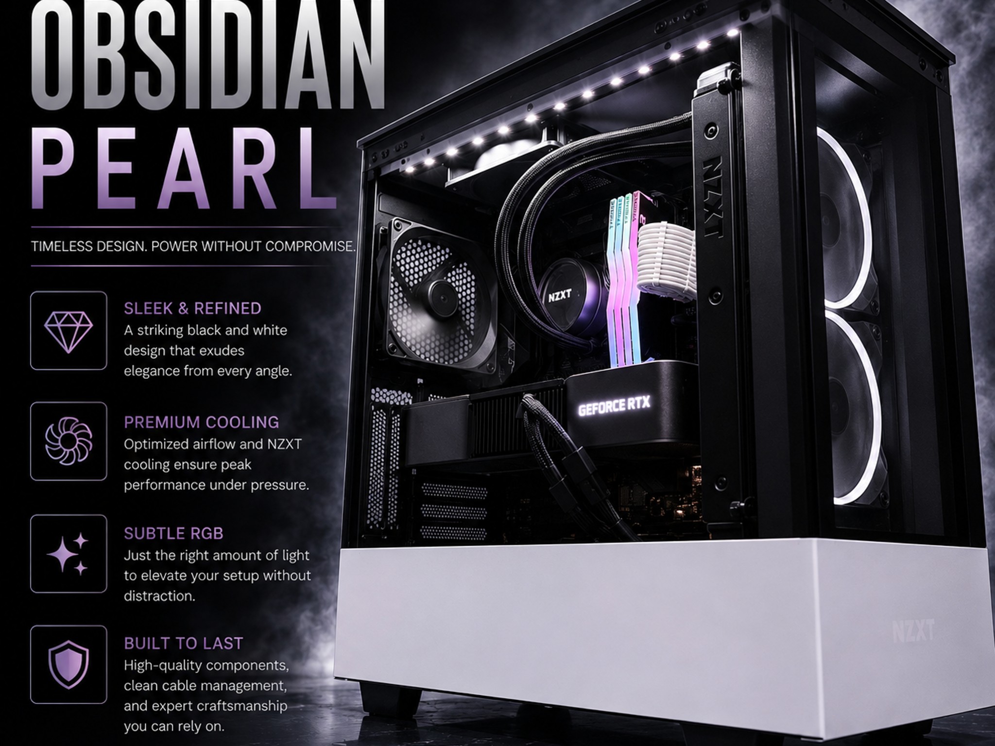 ⚫️"Obsidian Pearl"⚪️| 4K Gaming | RTX 3090 24GB | Intel i9 10900k | 64GB Ram | 5TB Storage