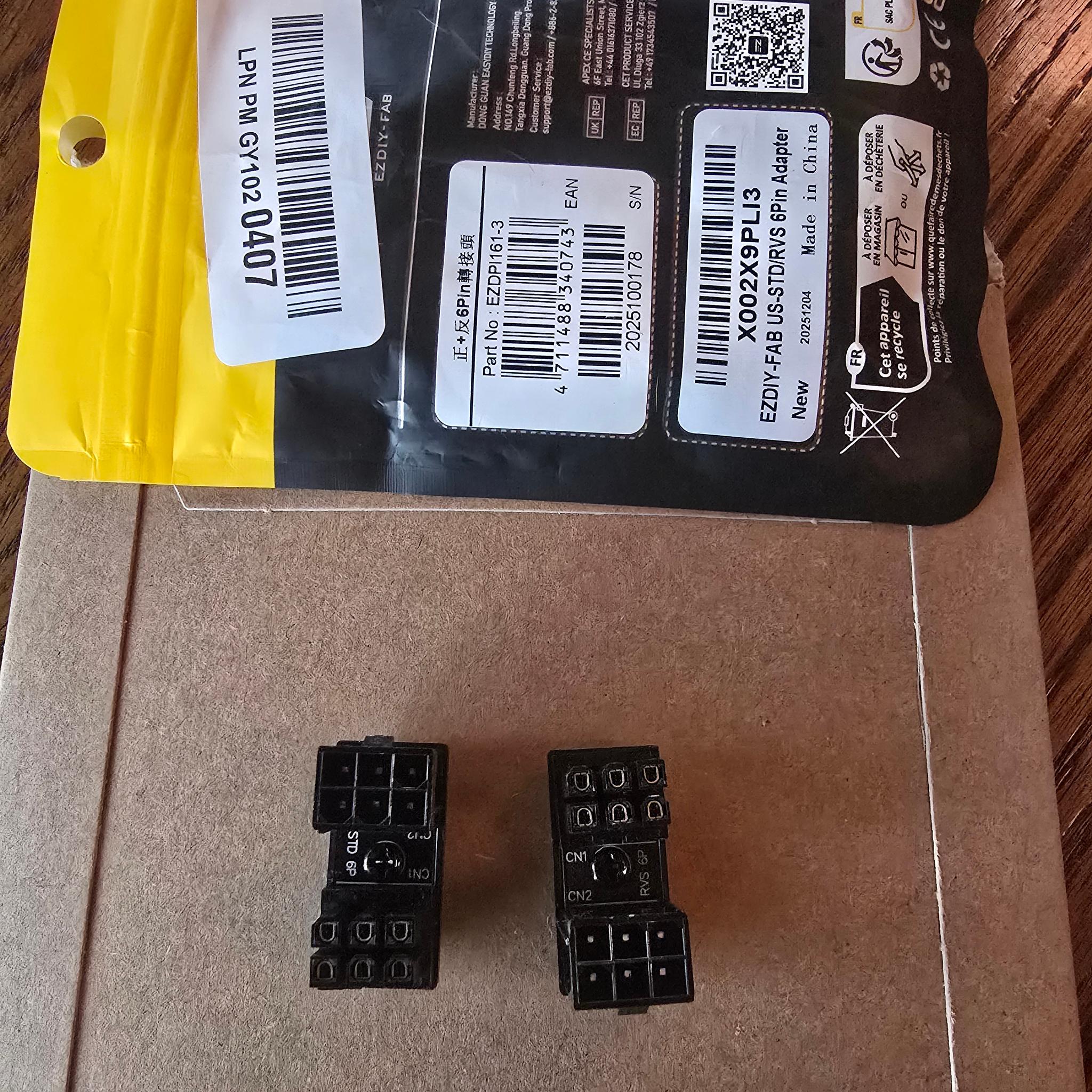 EZDIY-FAB GPU VGA PCIe 6 Pin U Turn 180 Degree Angle Connector Power Adapter