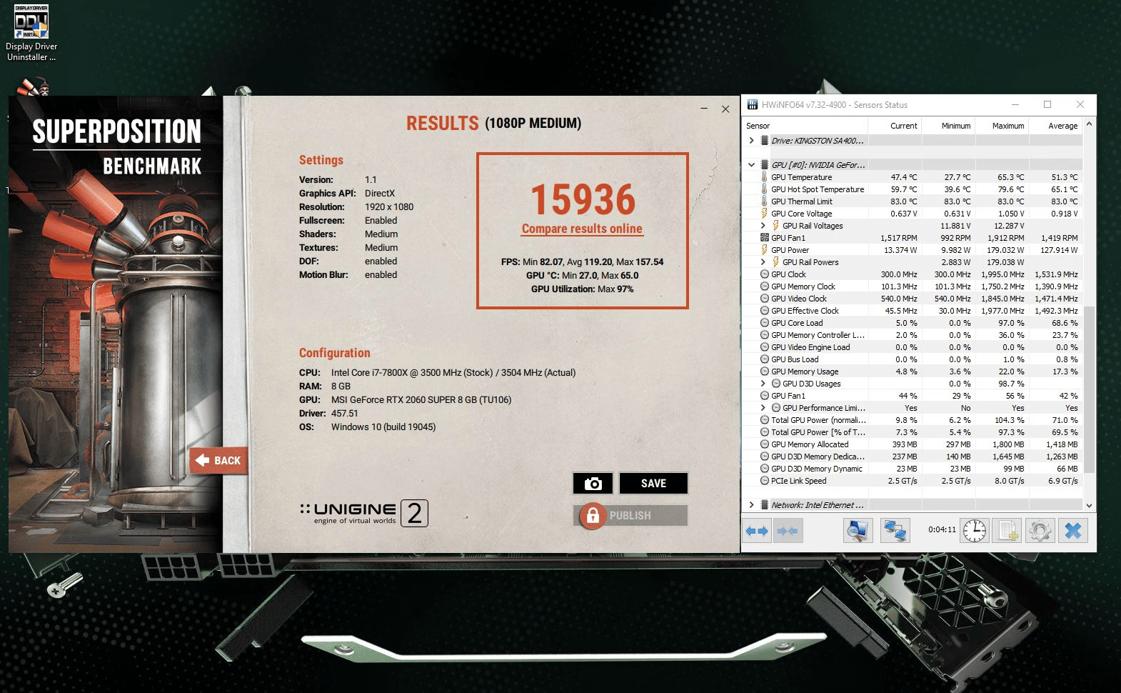*Open Box* MSI NVIDIA GeForce RTX 2060 SUPER VENTUS GP OC 8GB GDDR6 Desktop GPU MS-V375 VER: 2.2