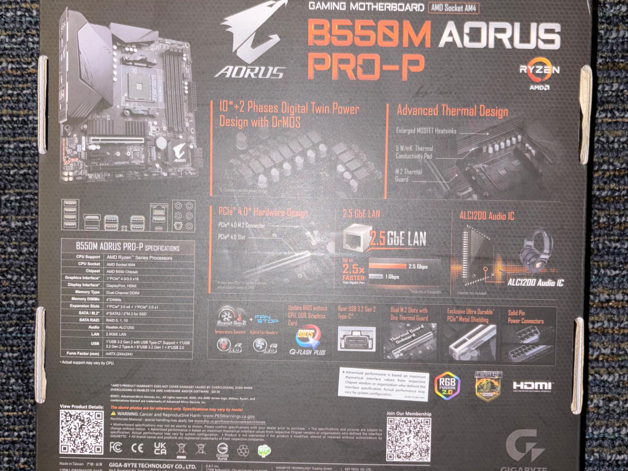 Gigabyte B550M Aorus Pro-P (READ DESCRIPTION)