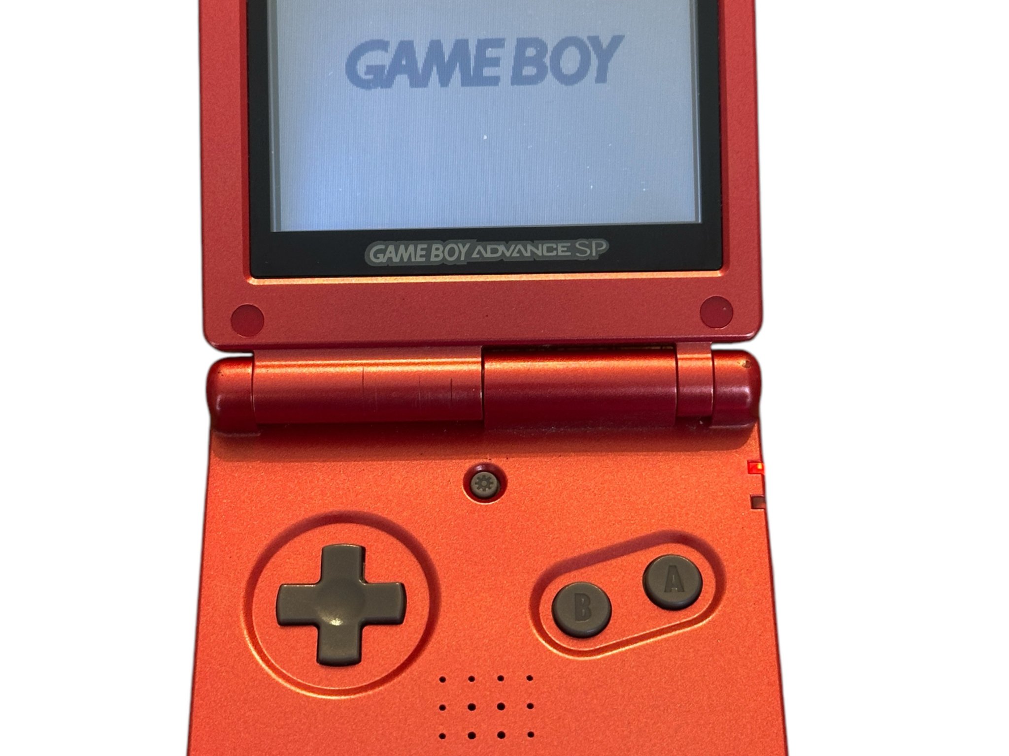 Nintendo Game Boy Advance SP Handheld Game Console AGS-001 Flame Red With Charger