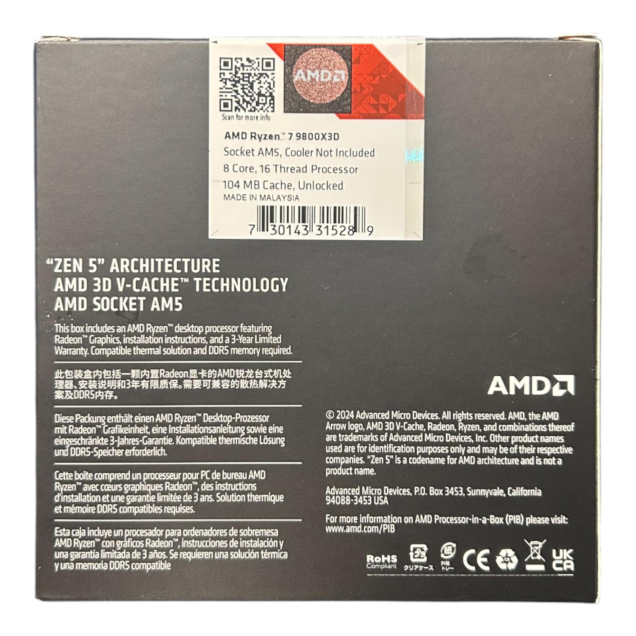 AMD Ryzen 7 9800X3D (8 Core - 16 Thread)
